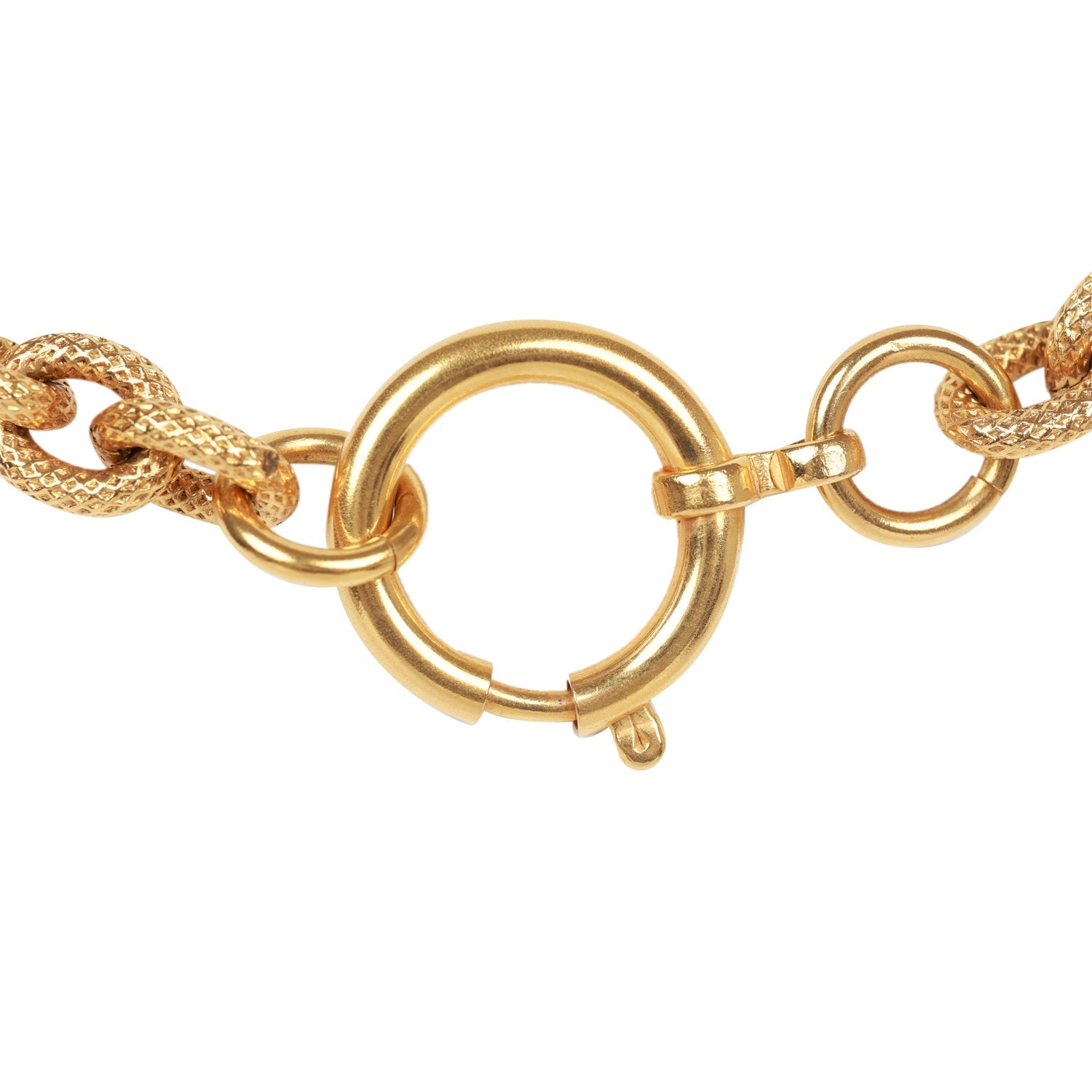 Vintage Chanel 24K Gold Plated Gold Lava CC Pendant Necklace