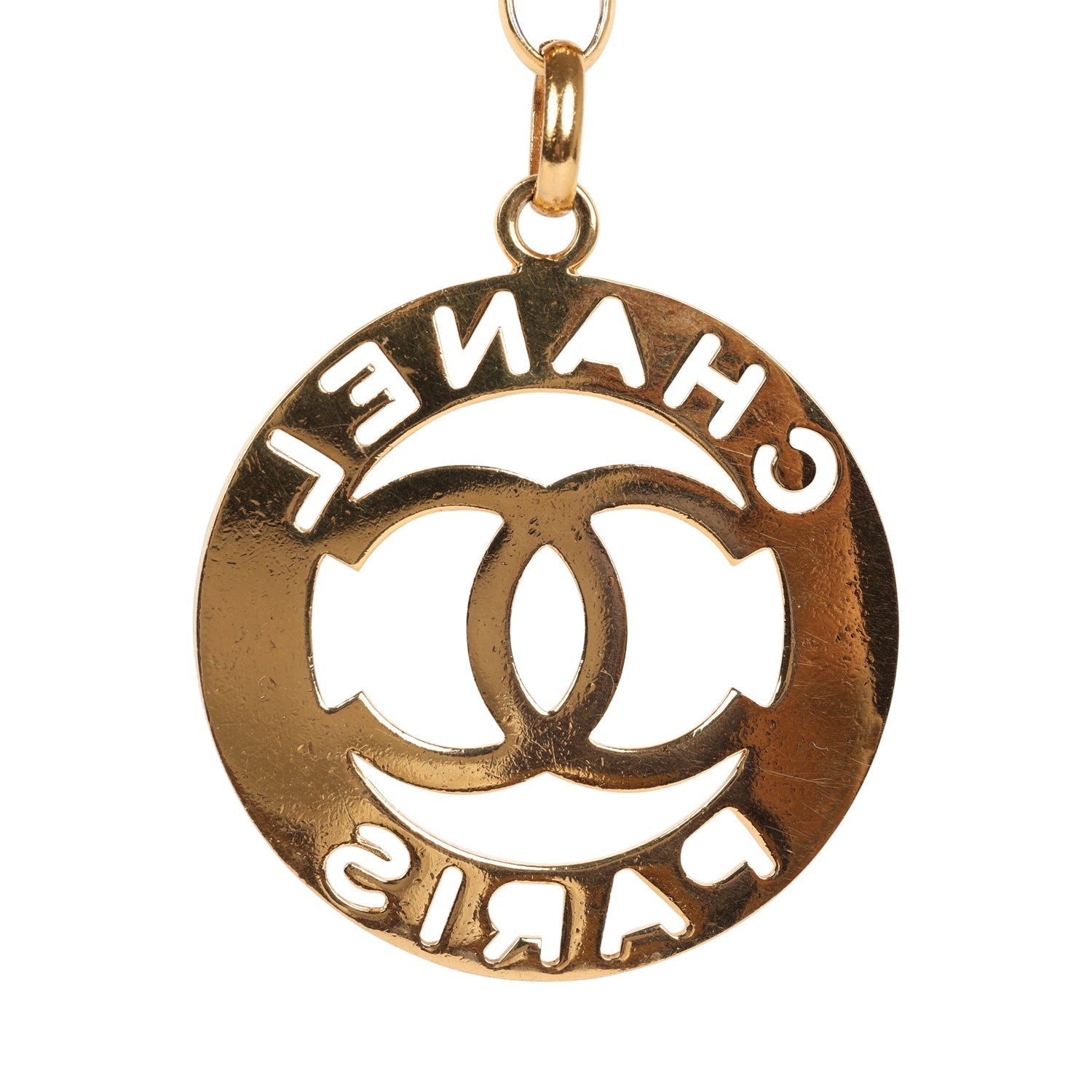 Vintage Chanel 24K Gold Plated CC Paris Jumbo Medallion