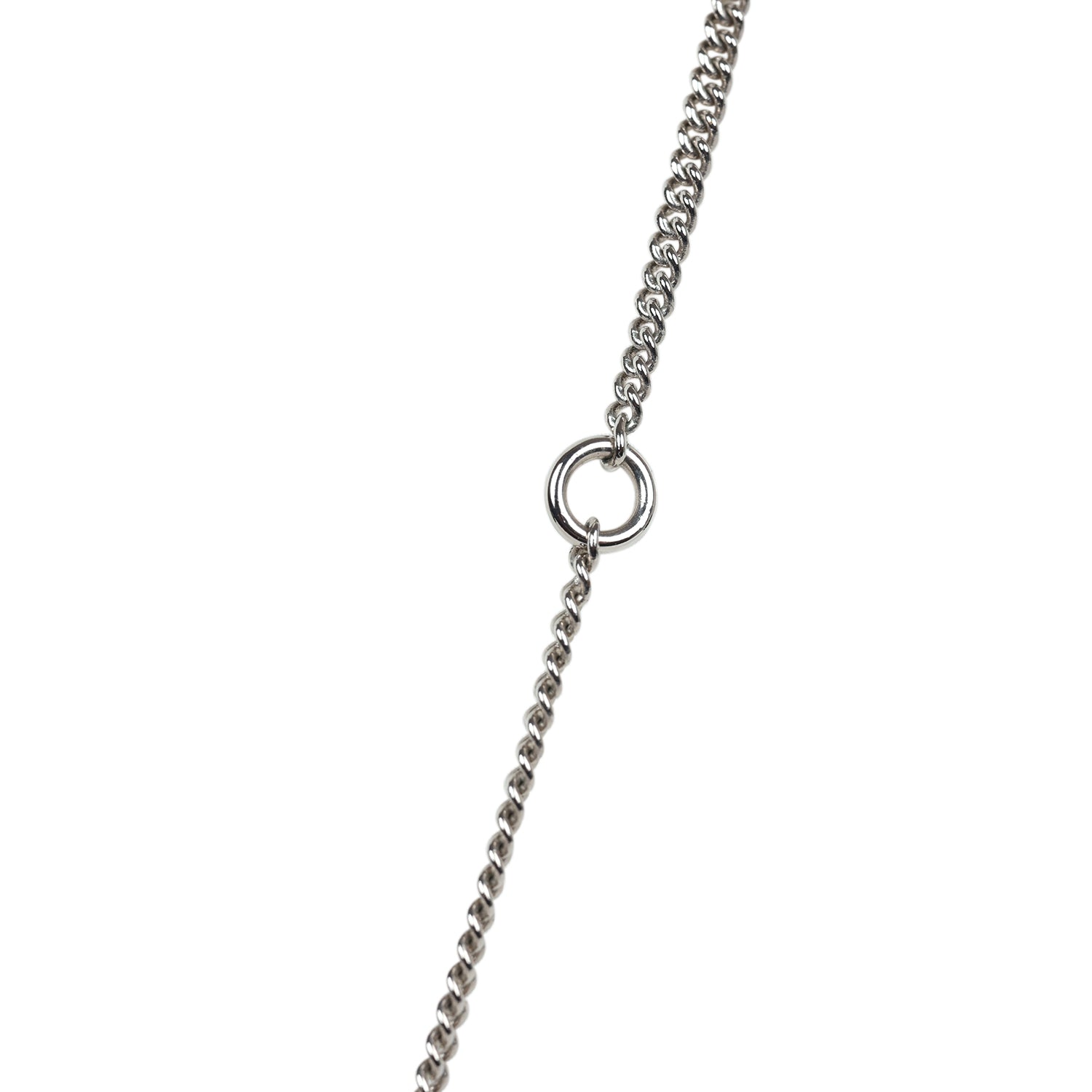 Chanel Silver CC Crystal Choupette Cat Emoji Pendant Necklace
