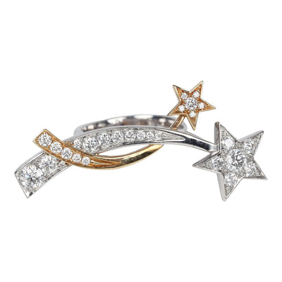 Pre-owned Chanel Etoile Filante Ring 18k White and Yellow Gold with Diamonds