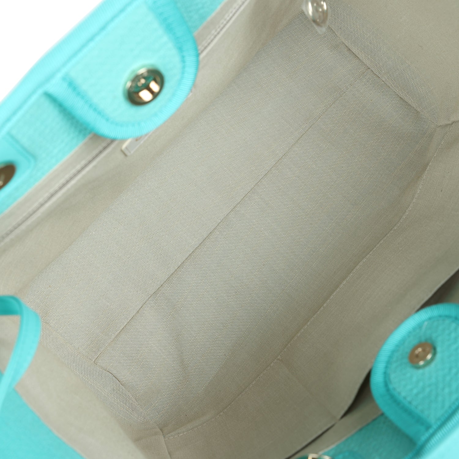 Chanel Small Deauville Shopping Tote Turquoise Canvas Light Gold Hardware