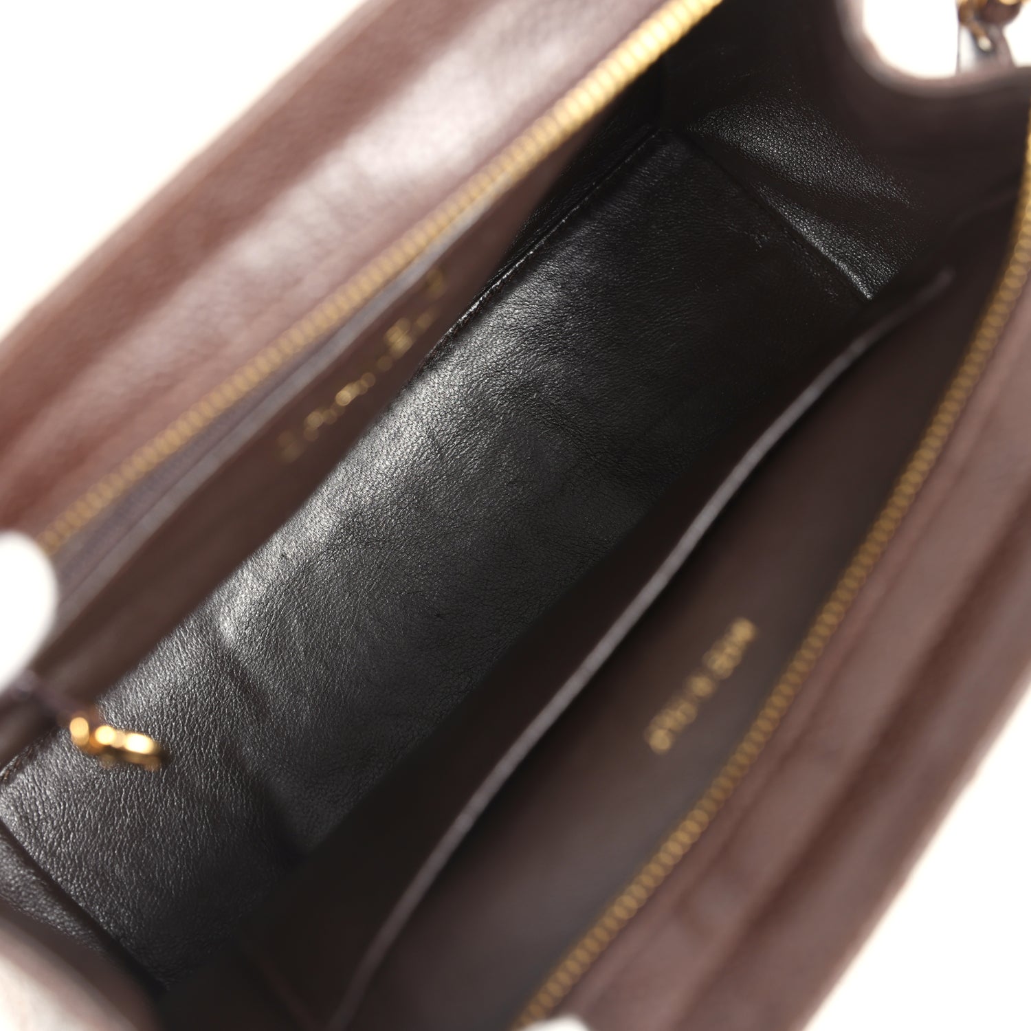 Vintage Chanel Mini Shopper Shoulder Bag Brown Caviar Gold Hardware