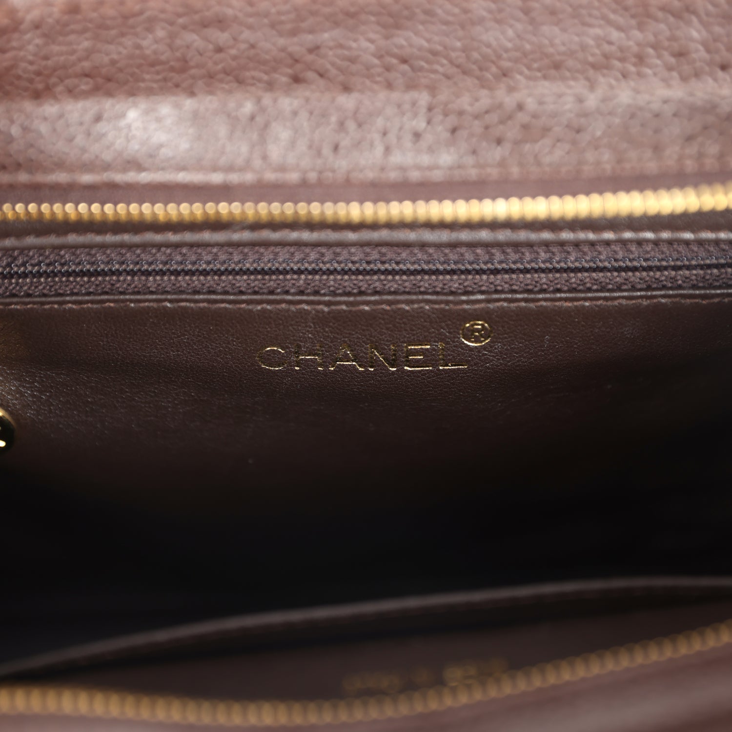 Vintage Chanel Mini Shopper Shoulder Bag Brown Caviar Gold Hardware