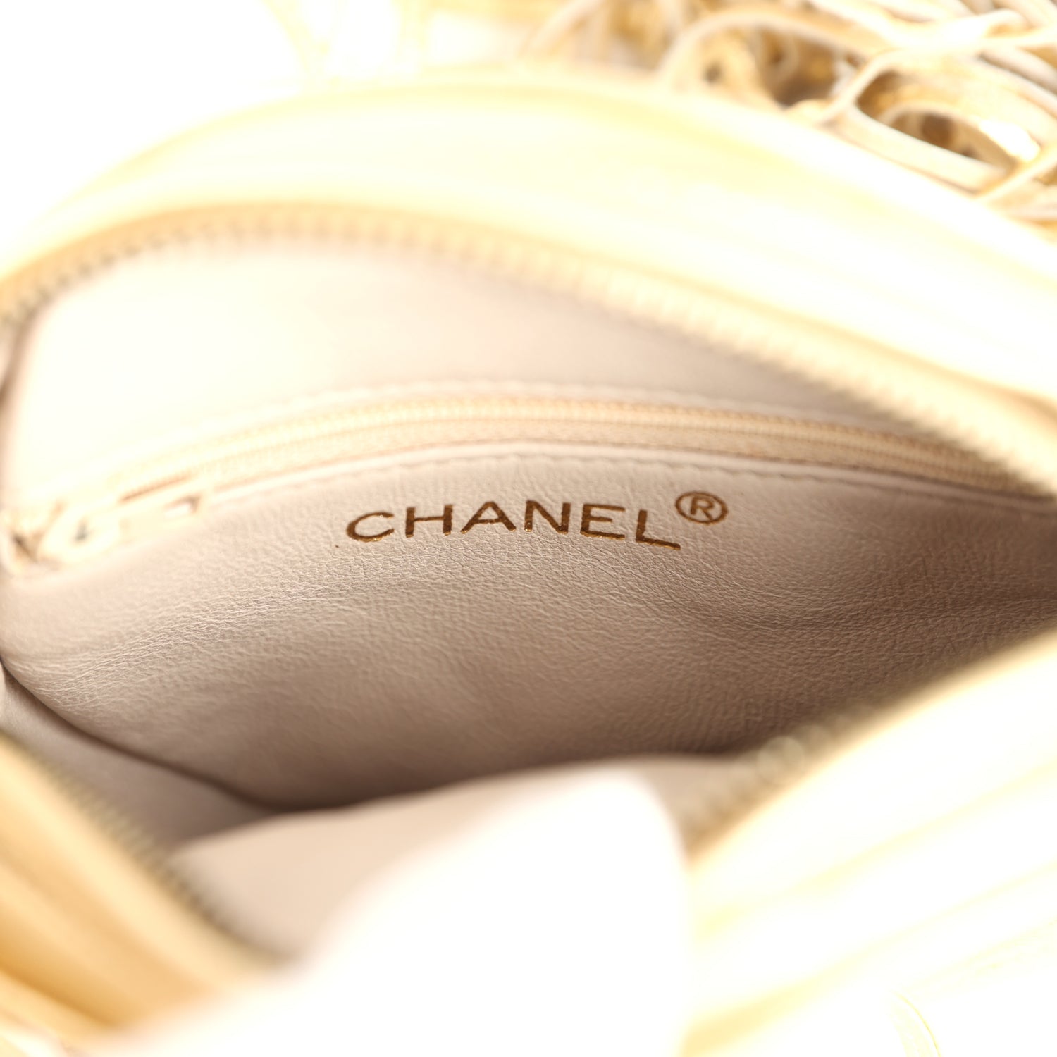 Vintage Chanel Mini CC Round Crossbody Bag Gold Lambskin Gold Hardware