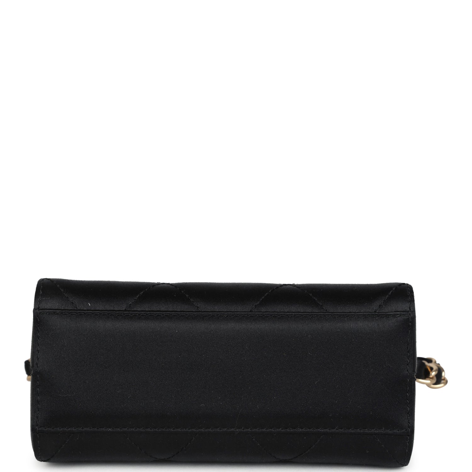 Vintage Chanel Mini Evening Handbag Bag Black Satin Gold Hardware