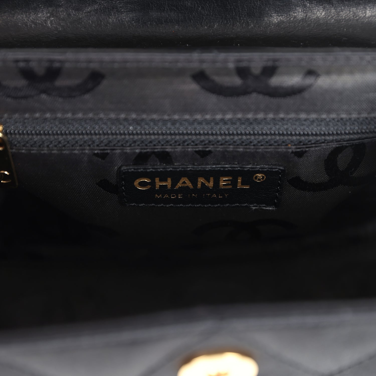 Vintage Chanel Mini Evening Handbag Bag Black Satin Gold Hardware