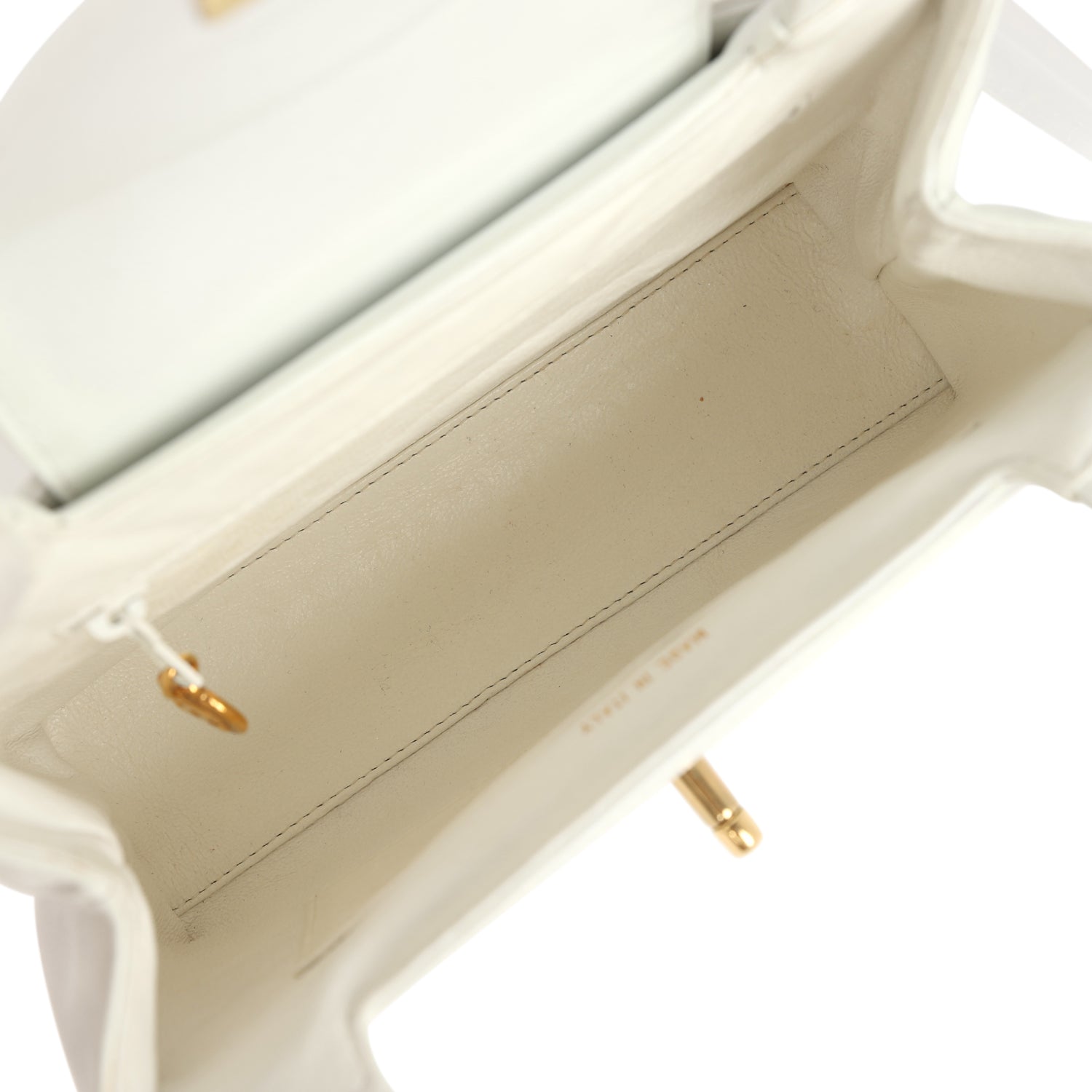 Vintage Chanel Small Kelly White Caviar Gold Hardware