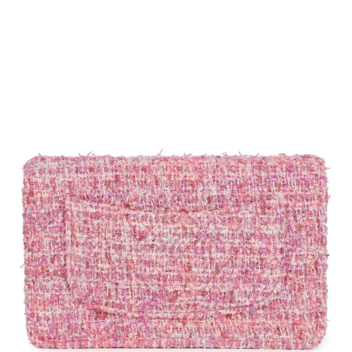 Chanel Classic Wallet On Chain WOC Pink Multicolored Tweed Gold Hardware