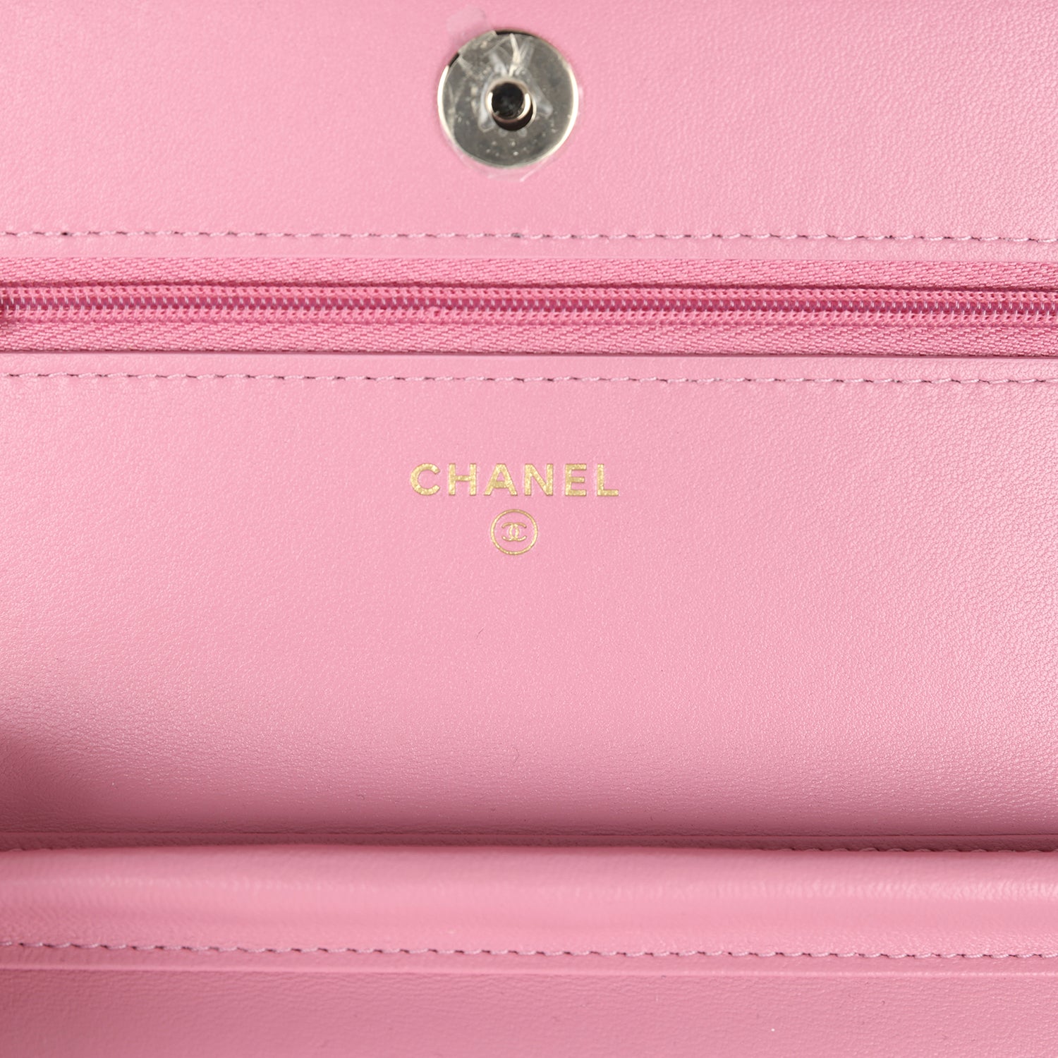 Chanel Classic Wallet On Chain WOC Pink Multicolored Tweed Gold Hardware
