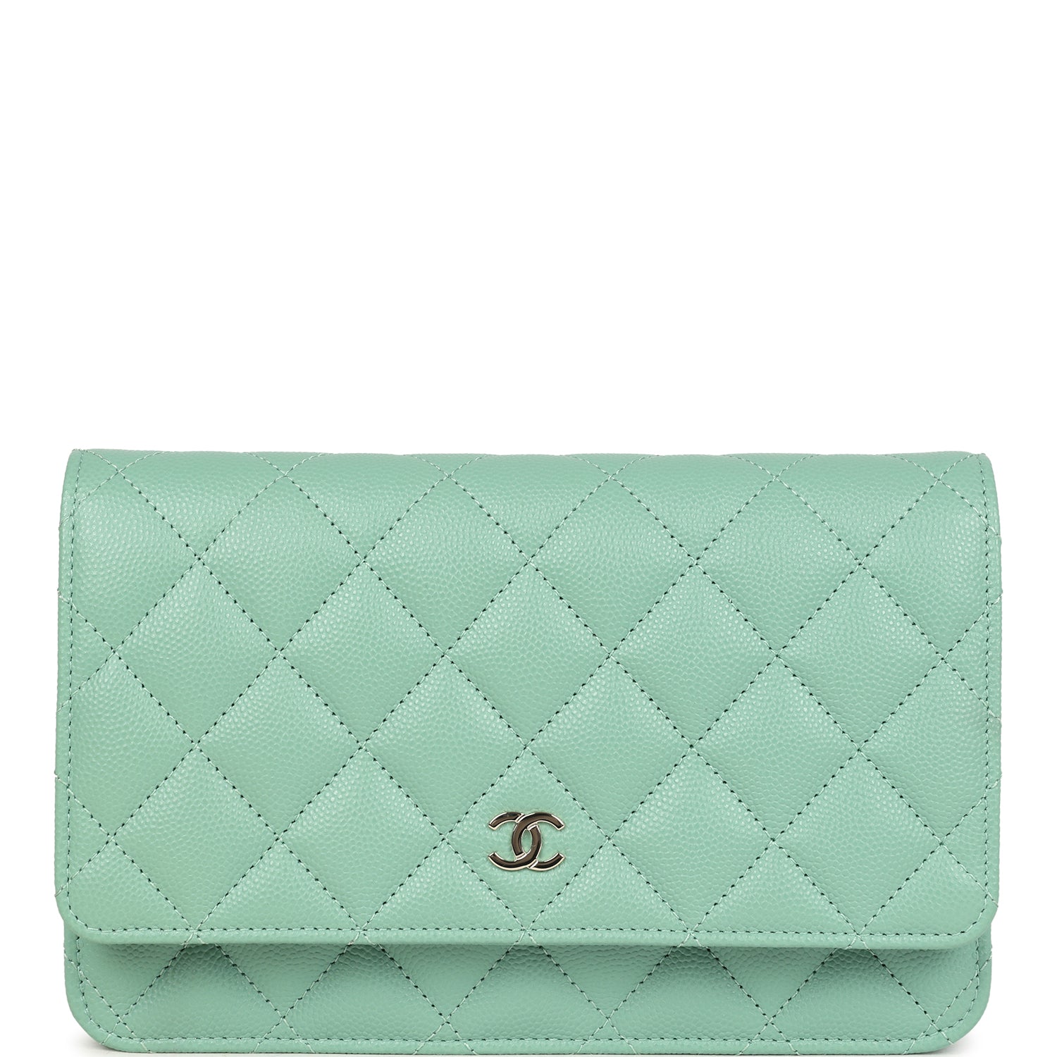 Chanel Wallet On Chain WOC Light Green Caviar Light Gold Hardware