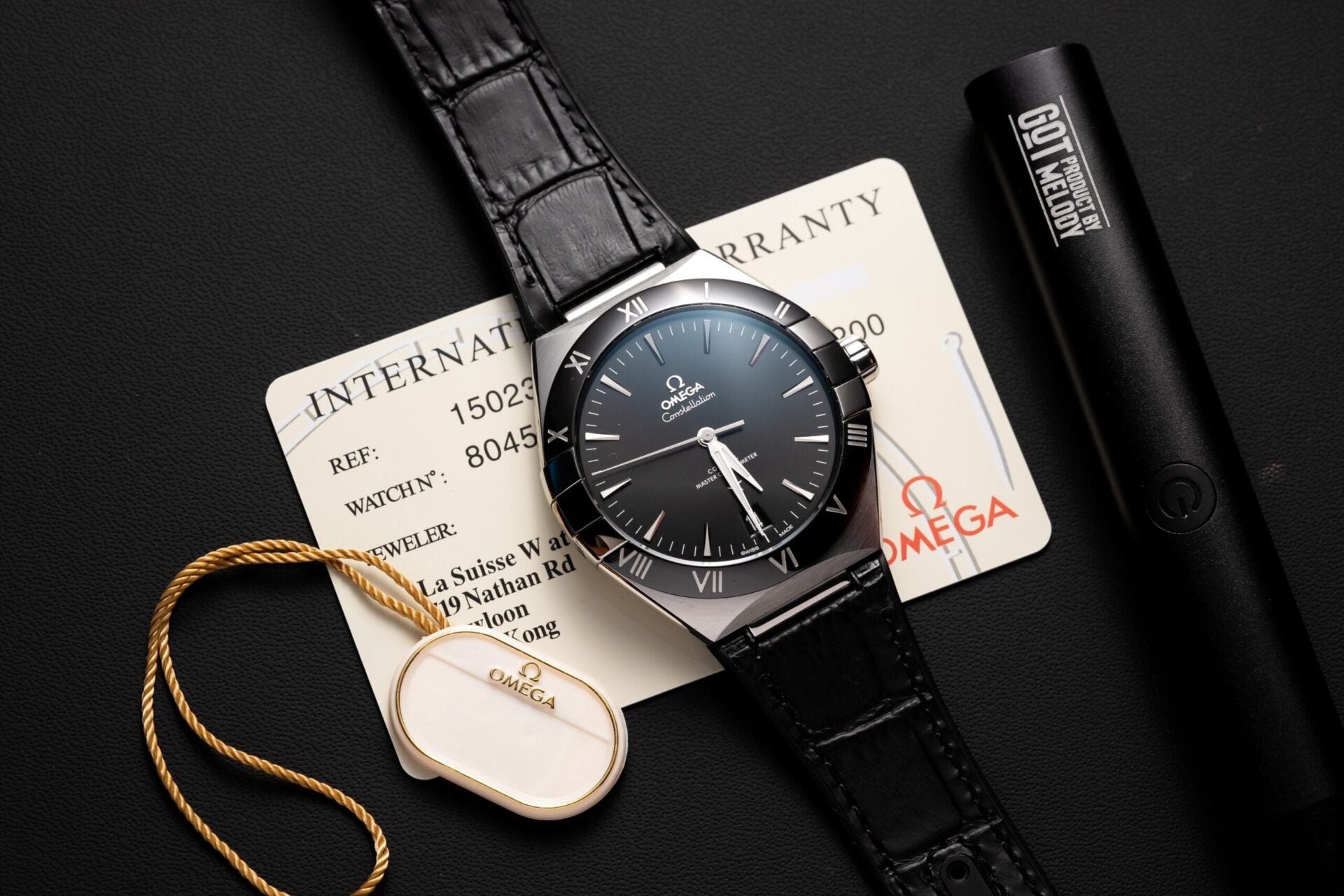 Luxury Dress Style Watch Black Dial Leather Strap Classic Design