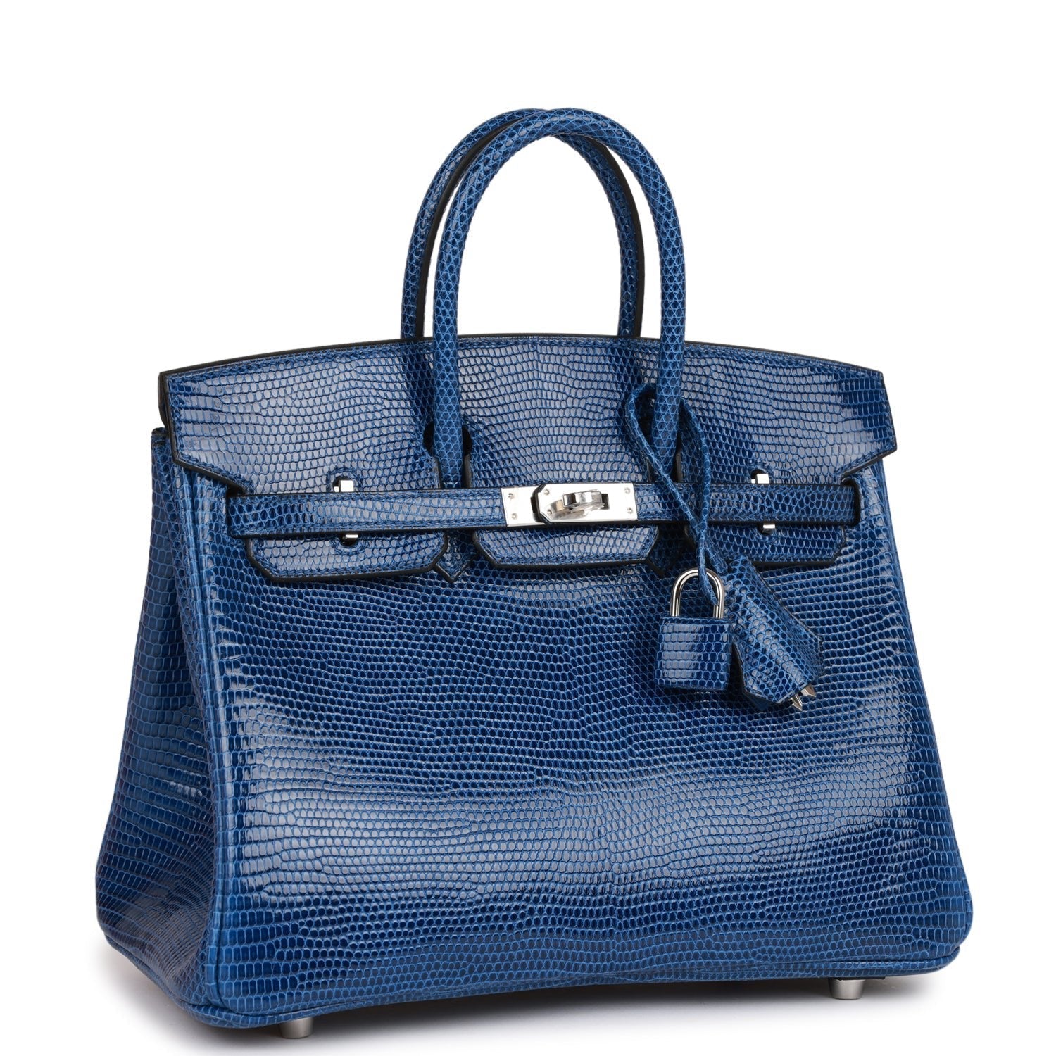 Hermes Birkin 25 Bleu Saphir Niloticus Lizard Palladium Hardware
