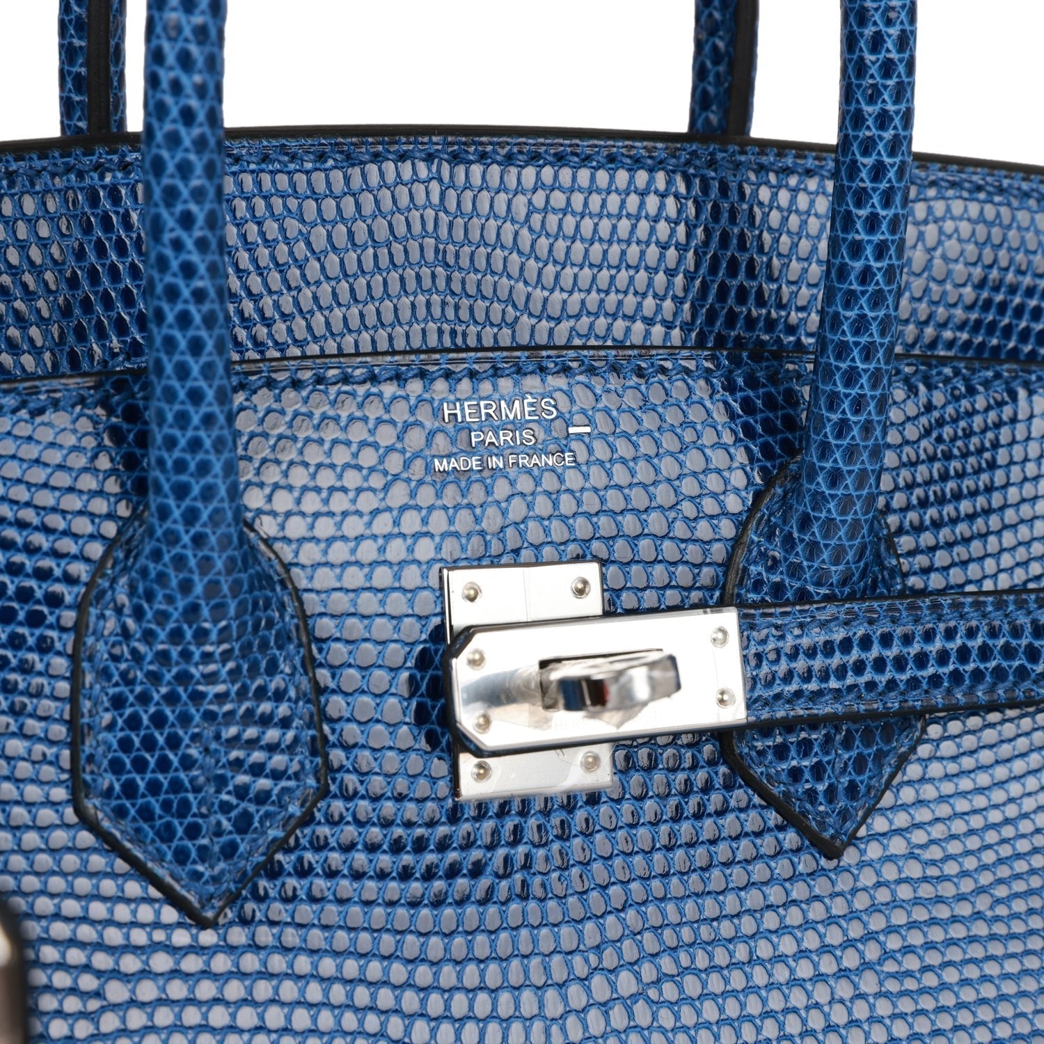 Hermes Birkin 25 Bleu Saphir Niloticus Lizard Palladium Hardware