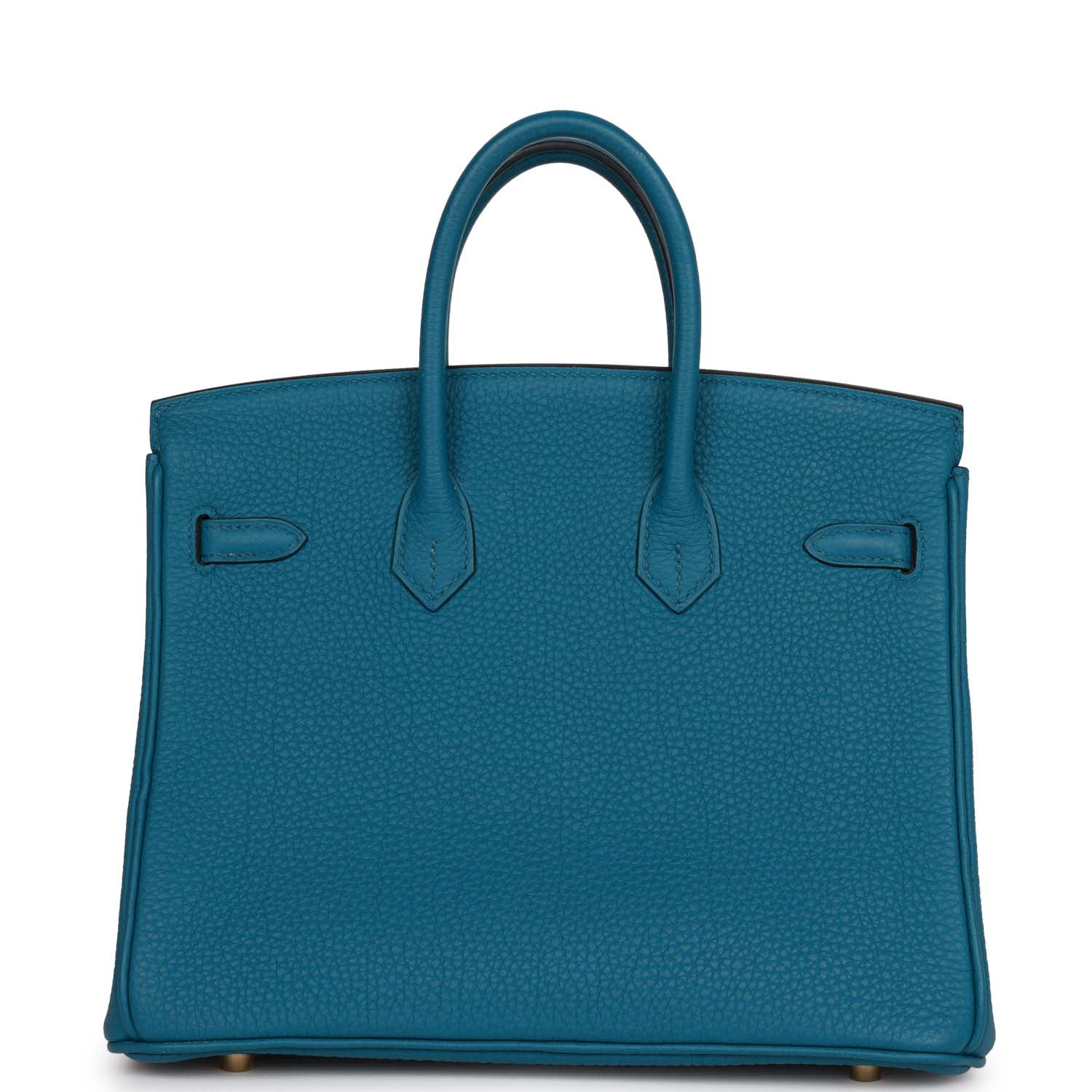 Pre-owned Hermes Birkin 25 Cobalt Togo Gold Hardware