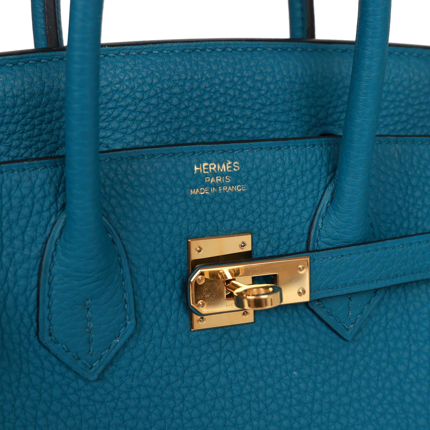 Pre-owned Hermes Birkin 25 Cobalt Togo Gold Hardware