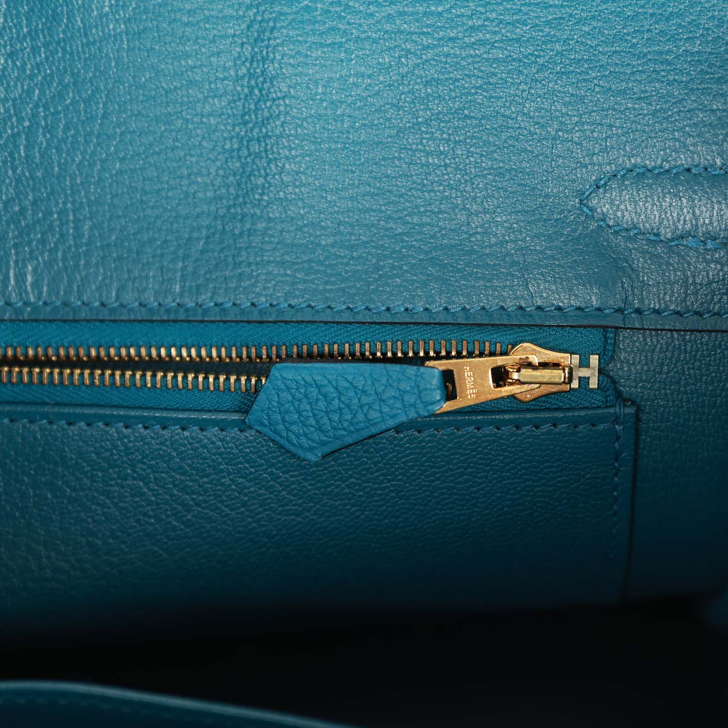 Pre-owned Hermes Birkin 25 Cobalt Togo Gold Hardware