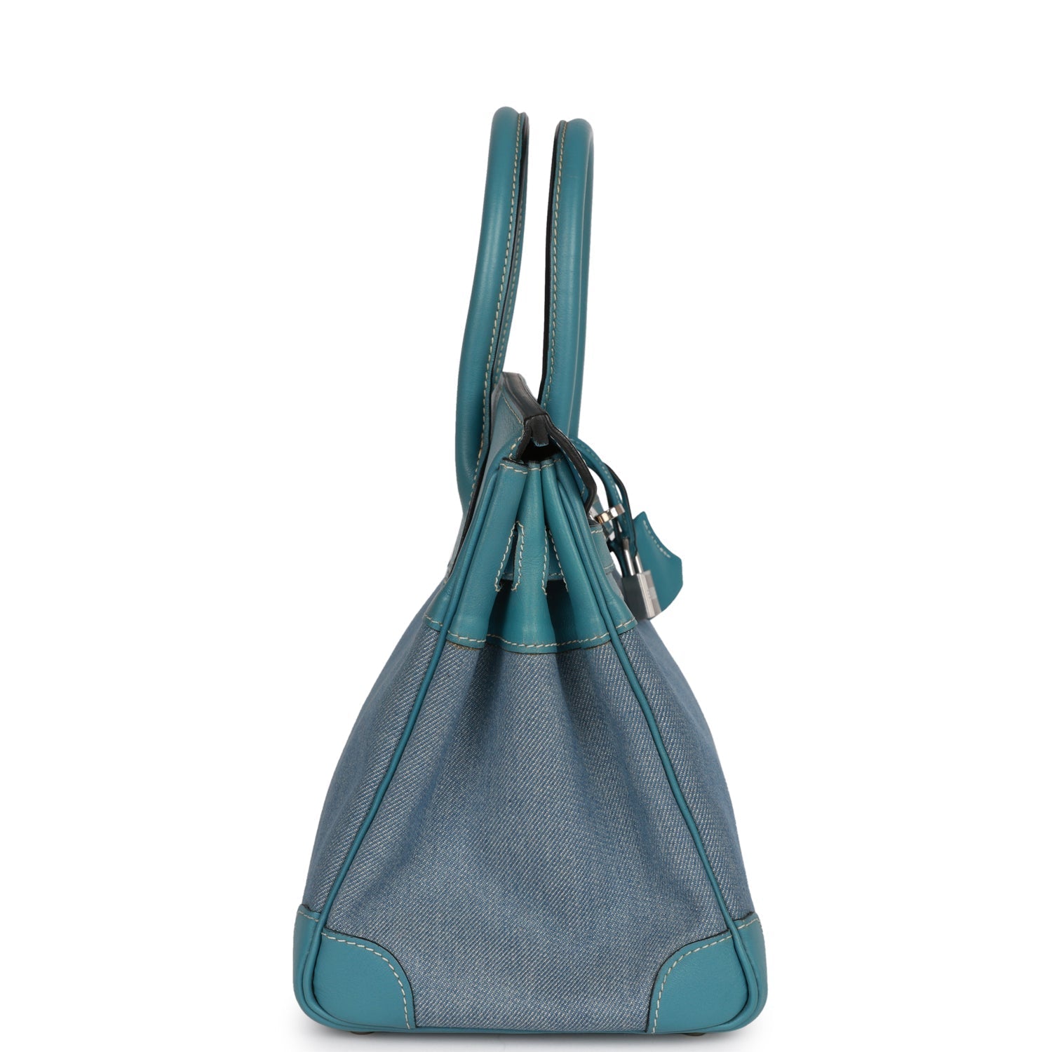 Vintage Hermes Birkin 30 Blue Jean Gulliver and Denim Palladium Hardware