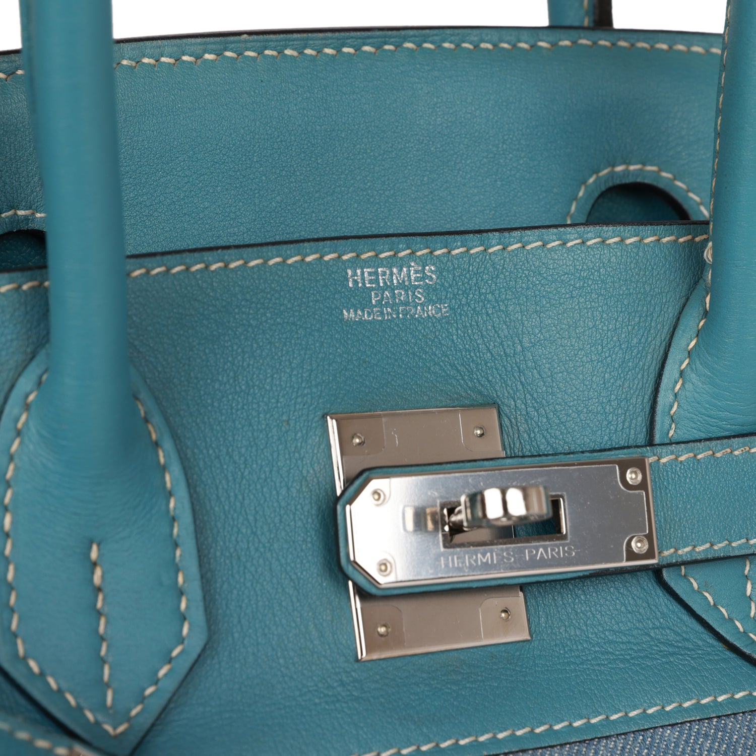 Vintage Hermes Birkin 30 Blue Jean Gulliver and Denim Palladium Hardware