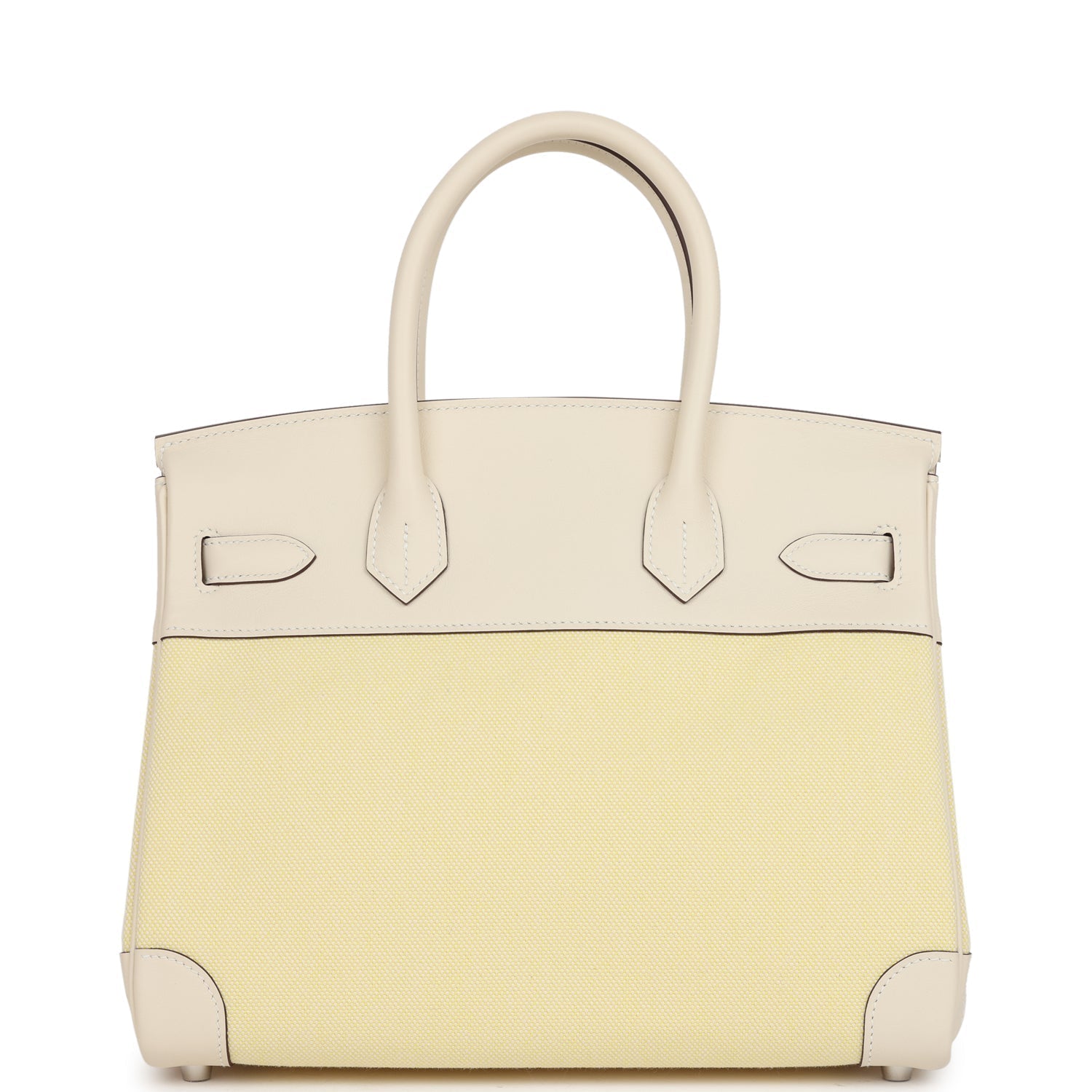 Hermes Birkin 30 Nata Swift and Jaune Poussin Toile H Canvas Palladium Hardware