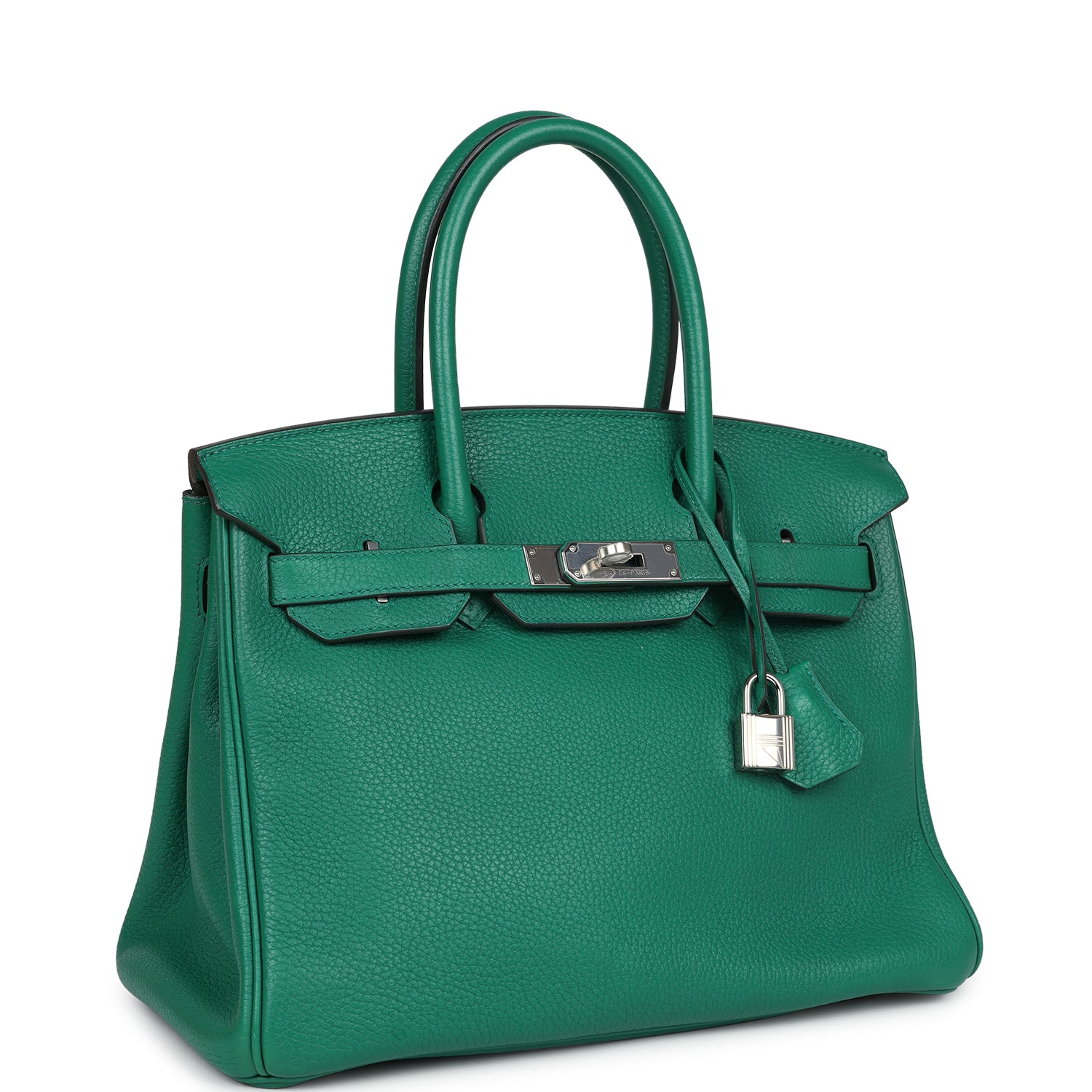 Pre-owned Hermes Birkin 30 Vert Vertigo Togo Palladium Hardware