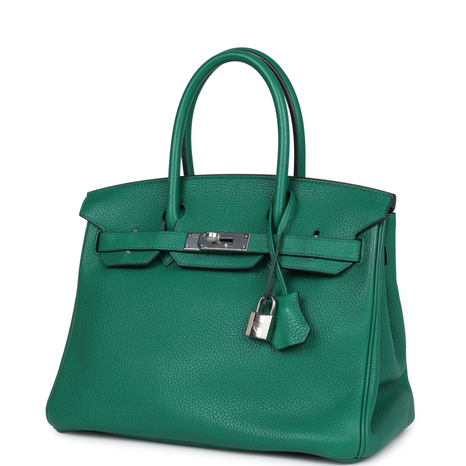 Pre-owned Hermes Birkin 30 Vert Vertigo Togo Palladium Hardware