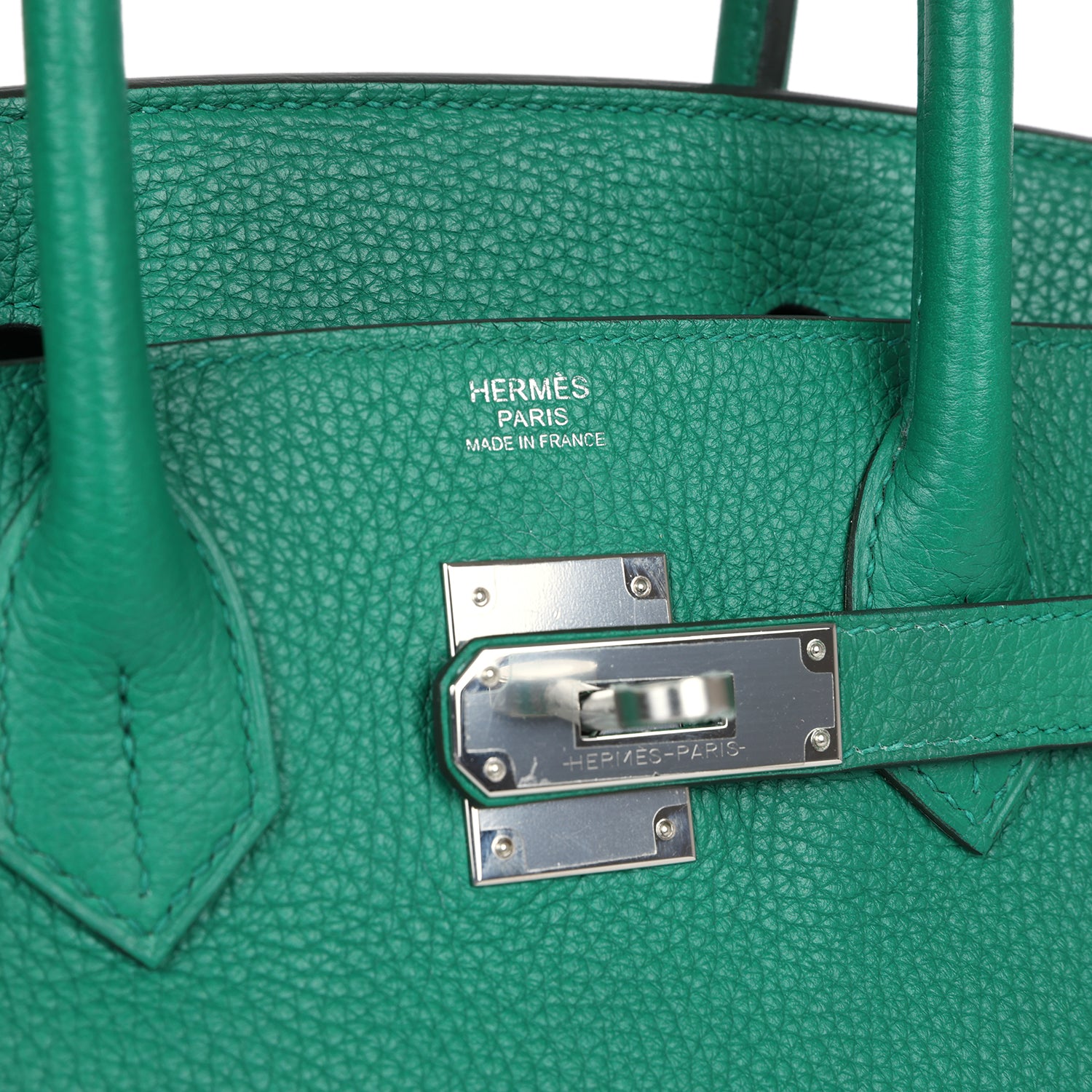 Pre-owned Hermes Birkin 30 Vert Vertigo Togo Palladium Hardware