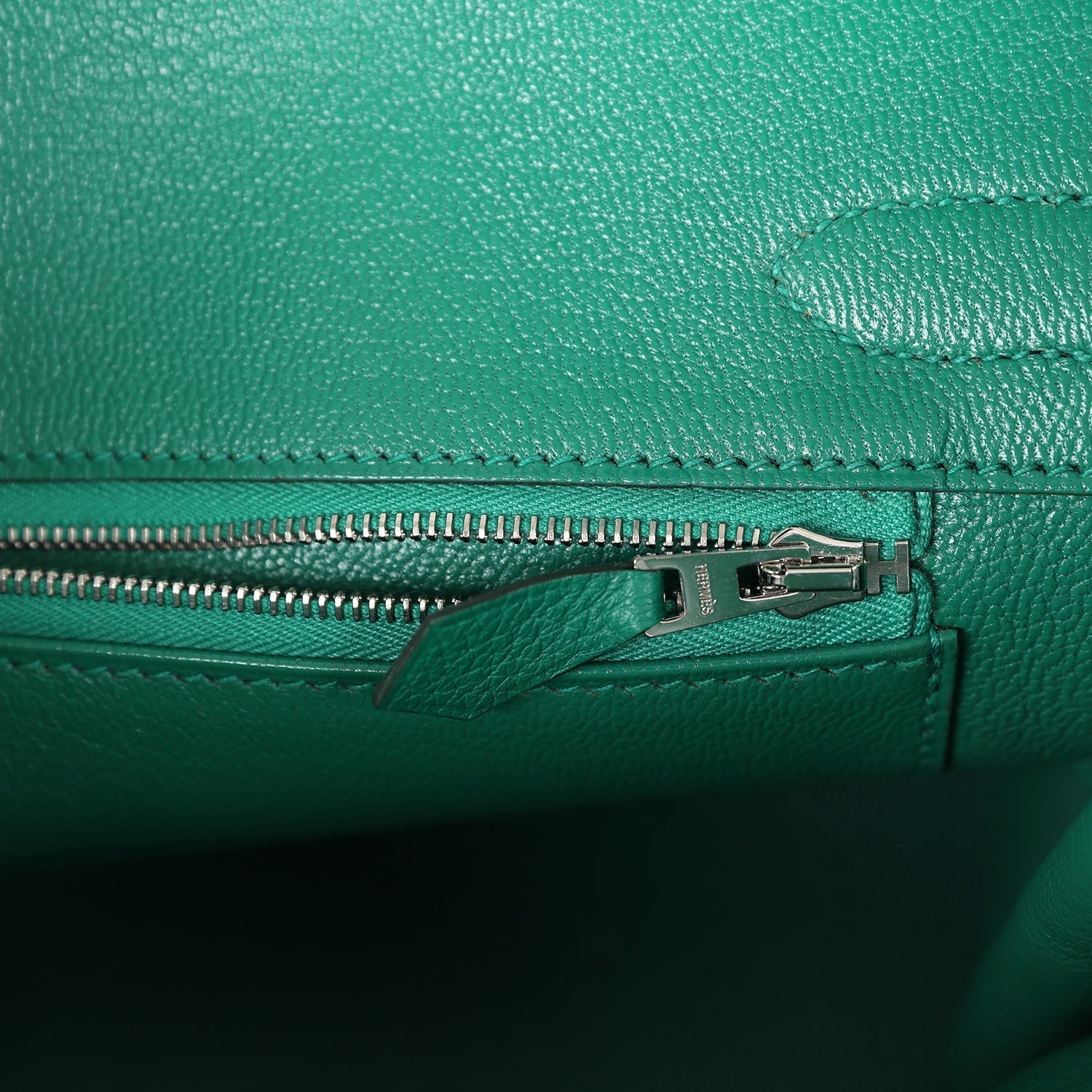 Pre-owned Hermes Birkin 30 Vert Vertigo Togo Palladium Hardware