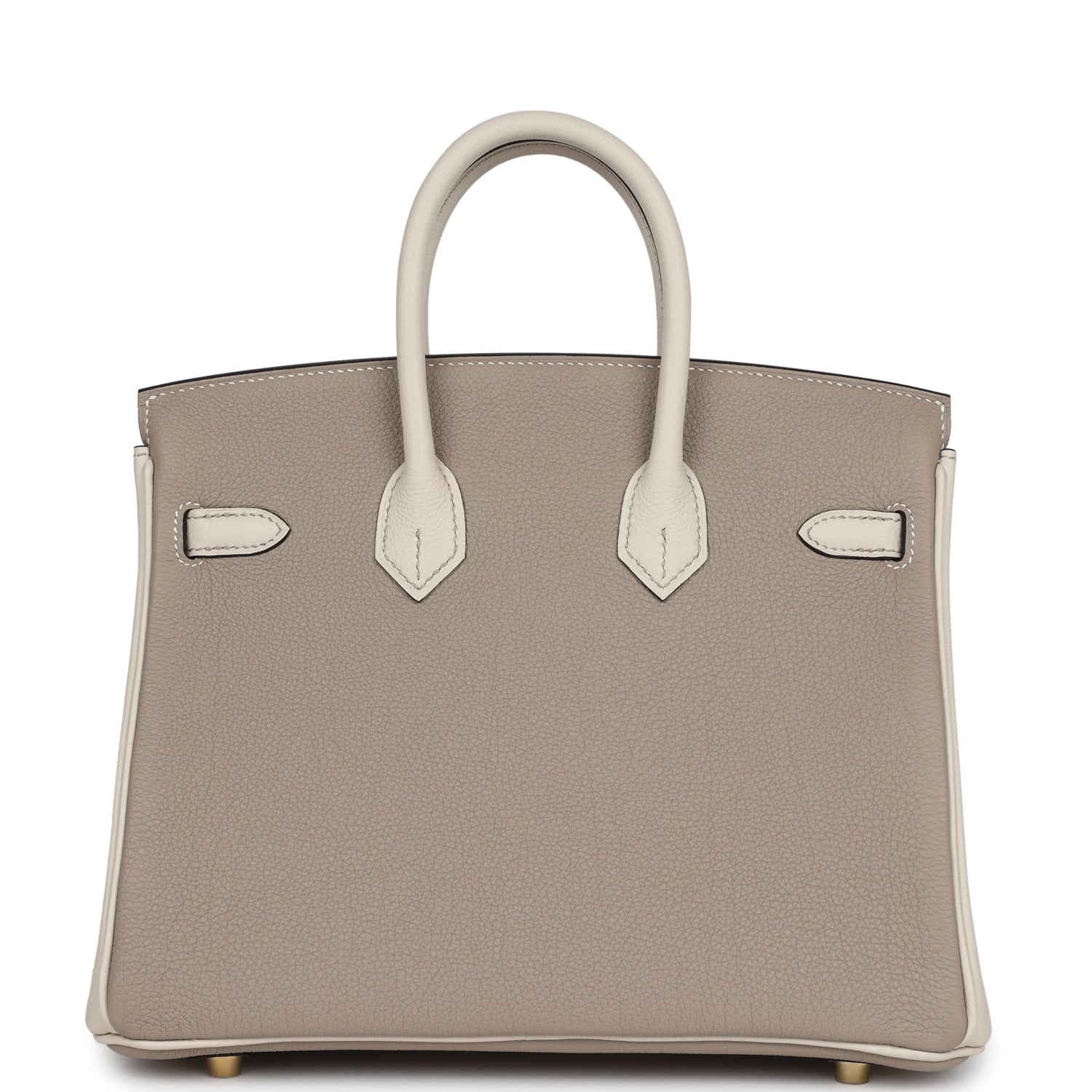 Hermes Special Order (HSS) Birkin 25 Gris Tourterelle and Craie Togo Brushed Gold Hardware