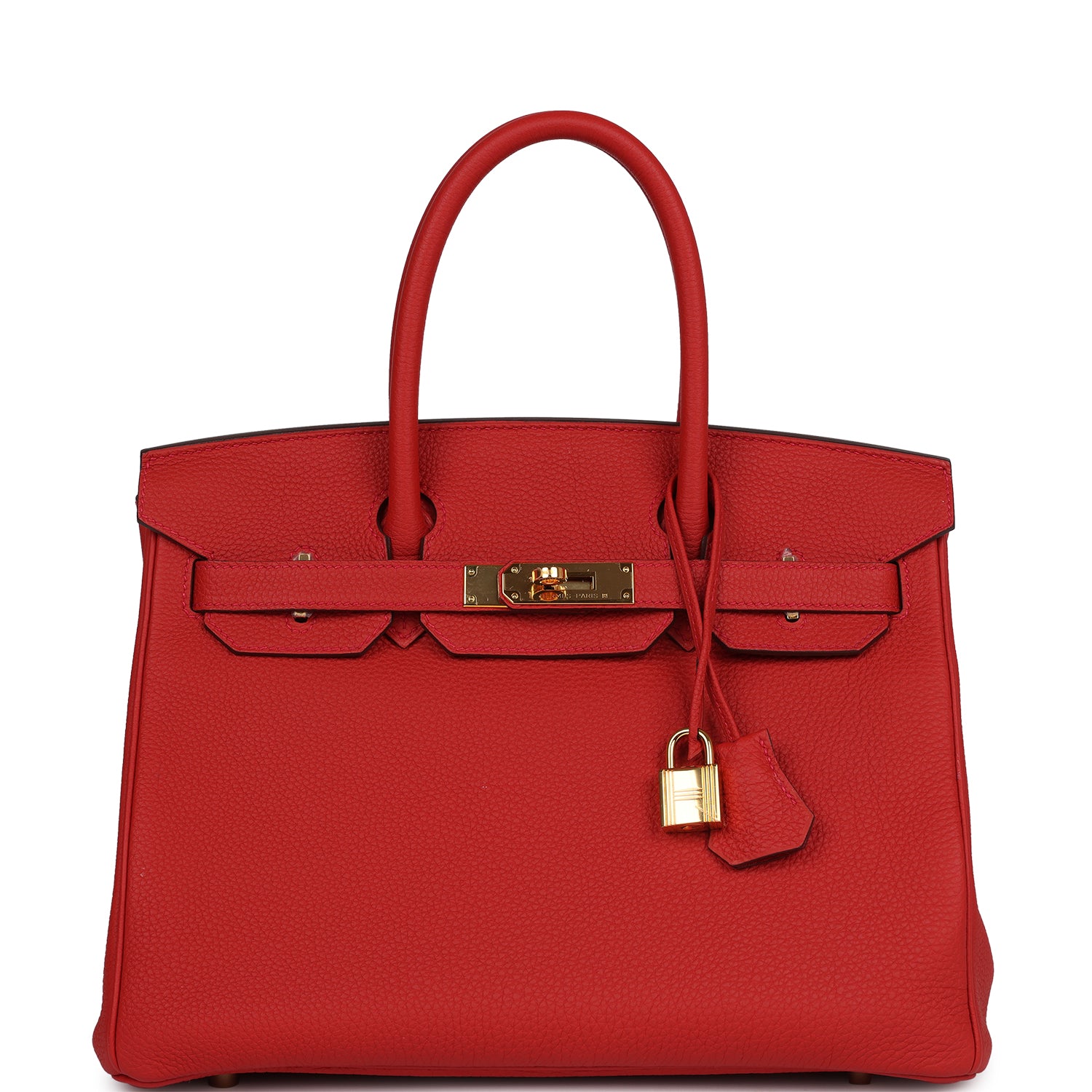 Pre-owned Hermes Birkin 30 Geranium Togo Gold Hardware