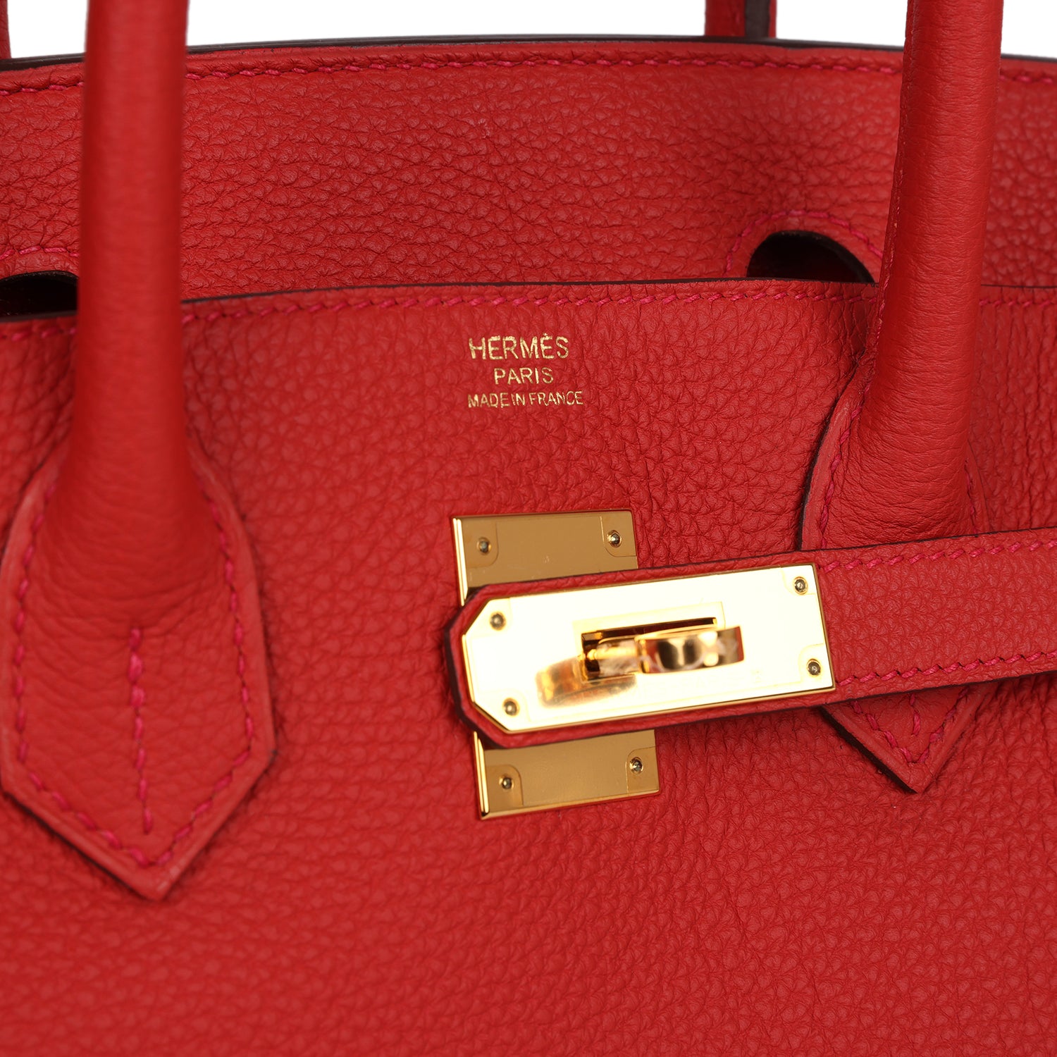 Pre-owned Hermes Birkin 30 Geranium Togo Gold Hardware