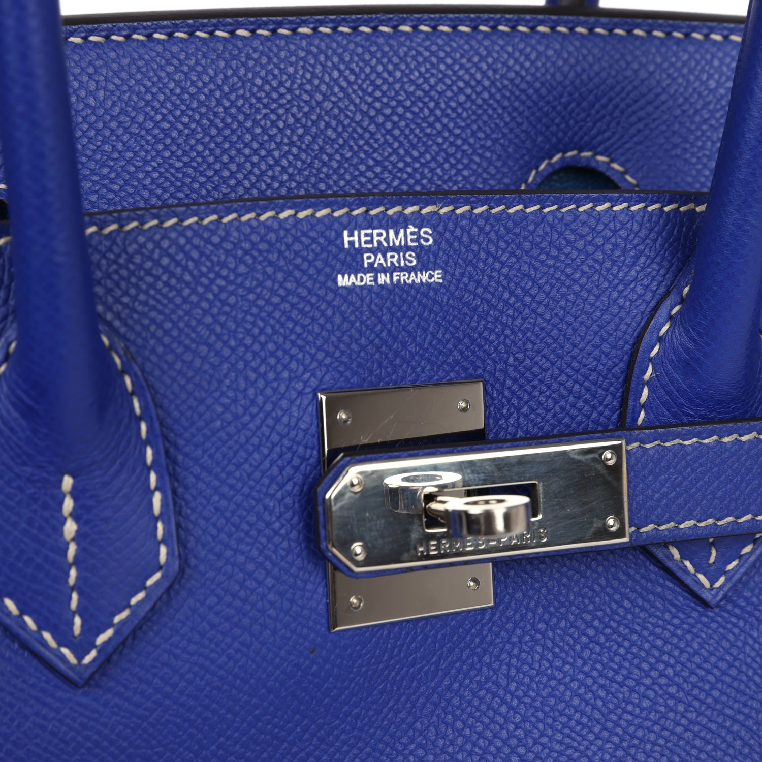 Pre-owned Hermes Birkin 30 Bleu Electric Candy Epsom Palladium Hardware