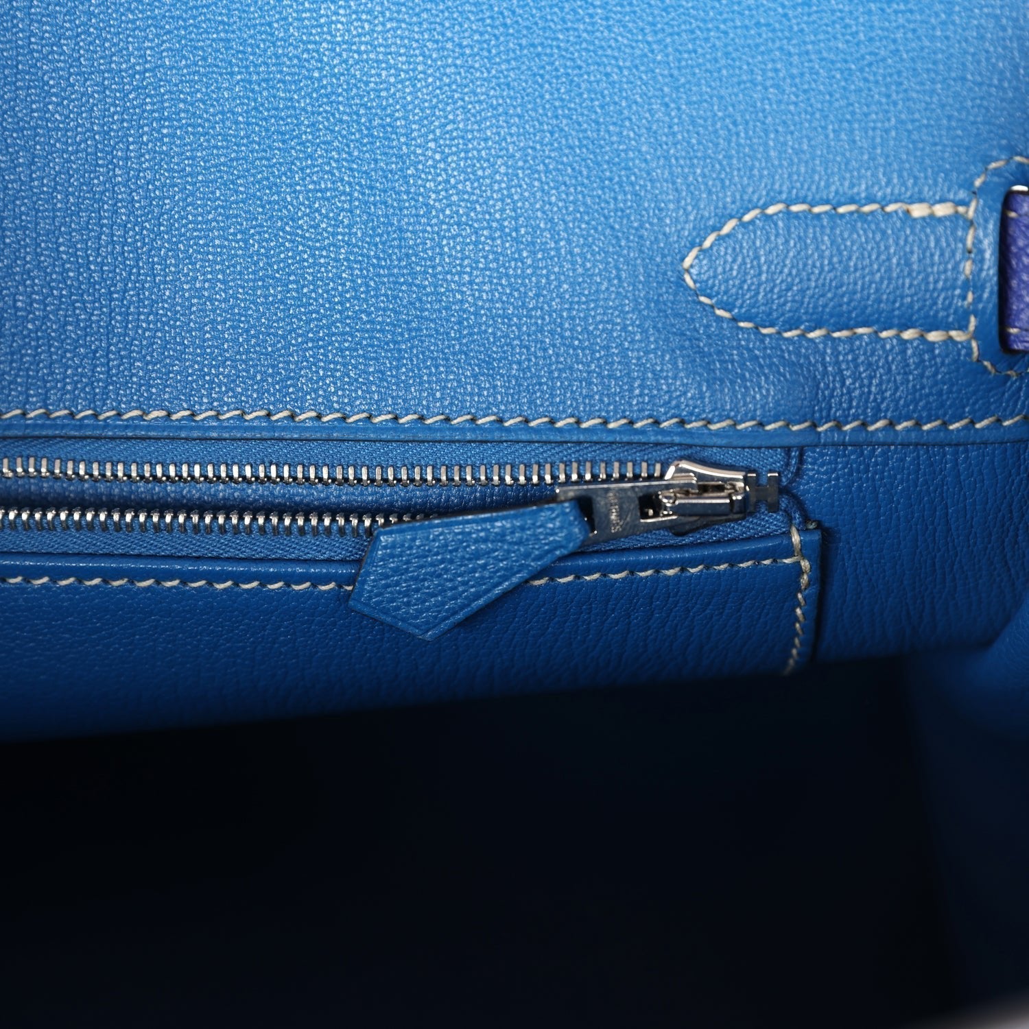 Pre-owned Hermes Birkin 30 Bleu Electric Candy Epsom Palladium Hardware