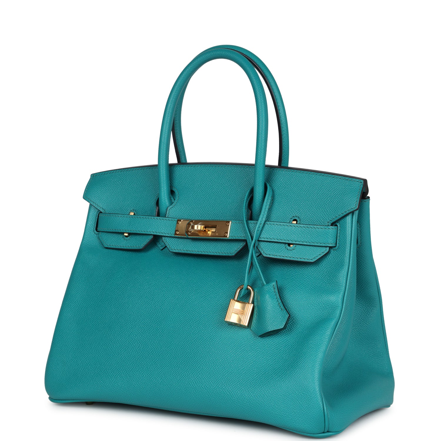 Pre-owned Hermes Special Order (HSS) Birkin 30 Bleu Paon Epsom Gold Hardware