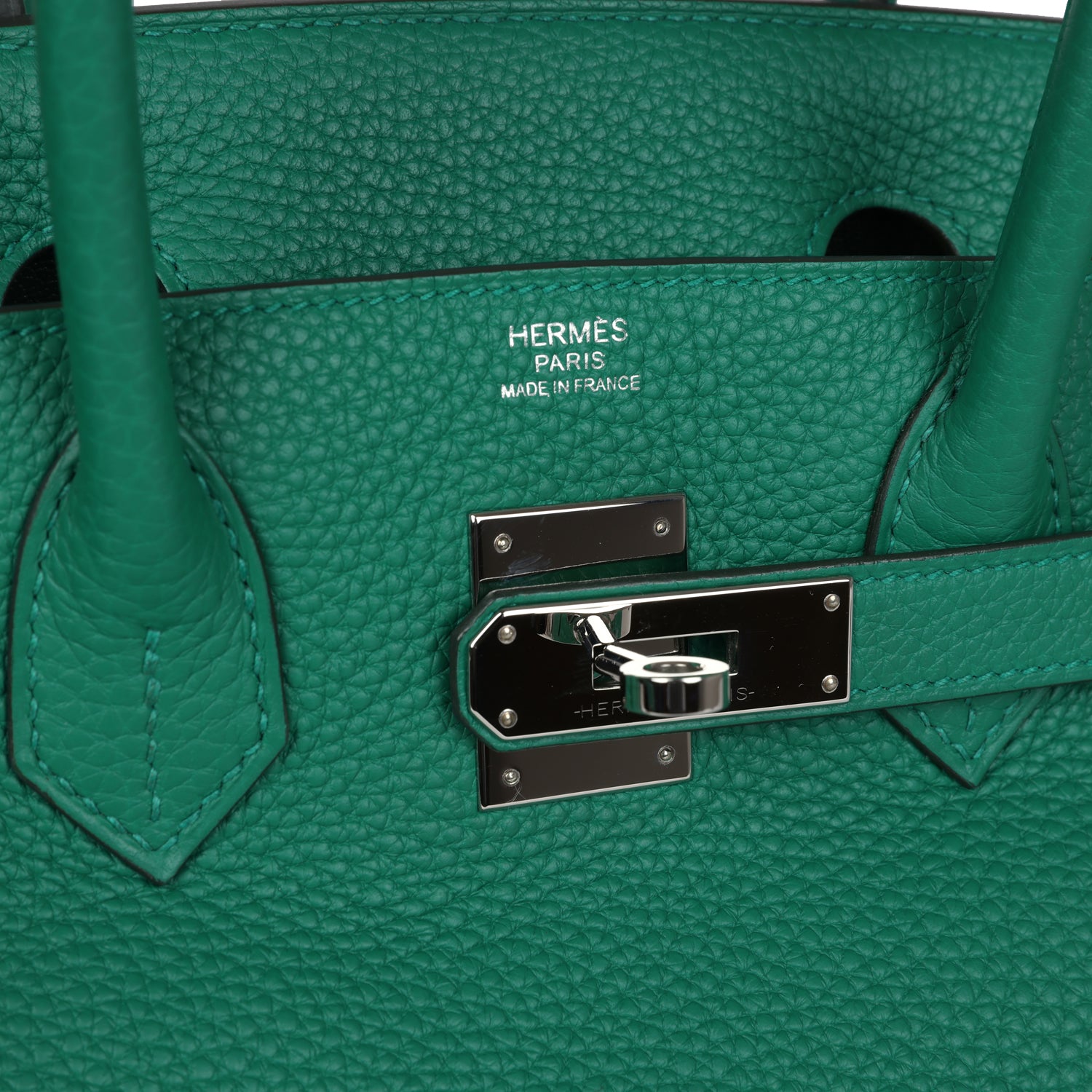 Pre-owned Hermes Birkin 30 Vert Vertigo Verso Clemence Palladium Hardware