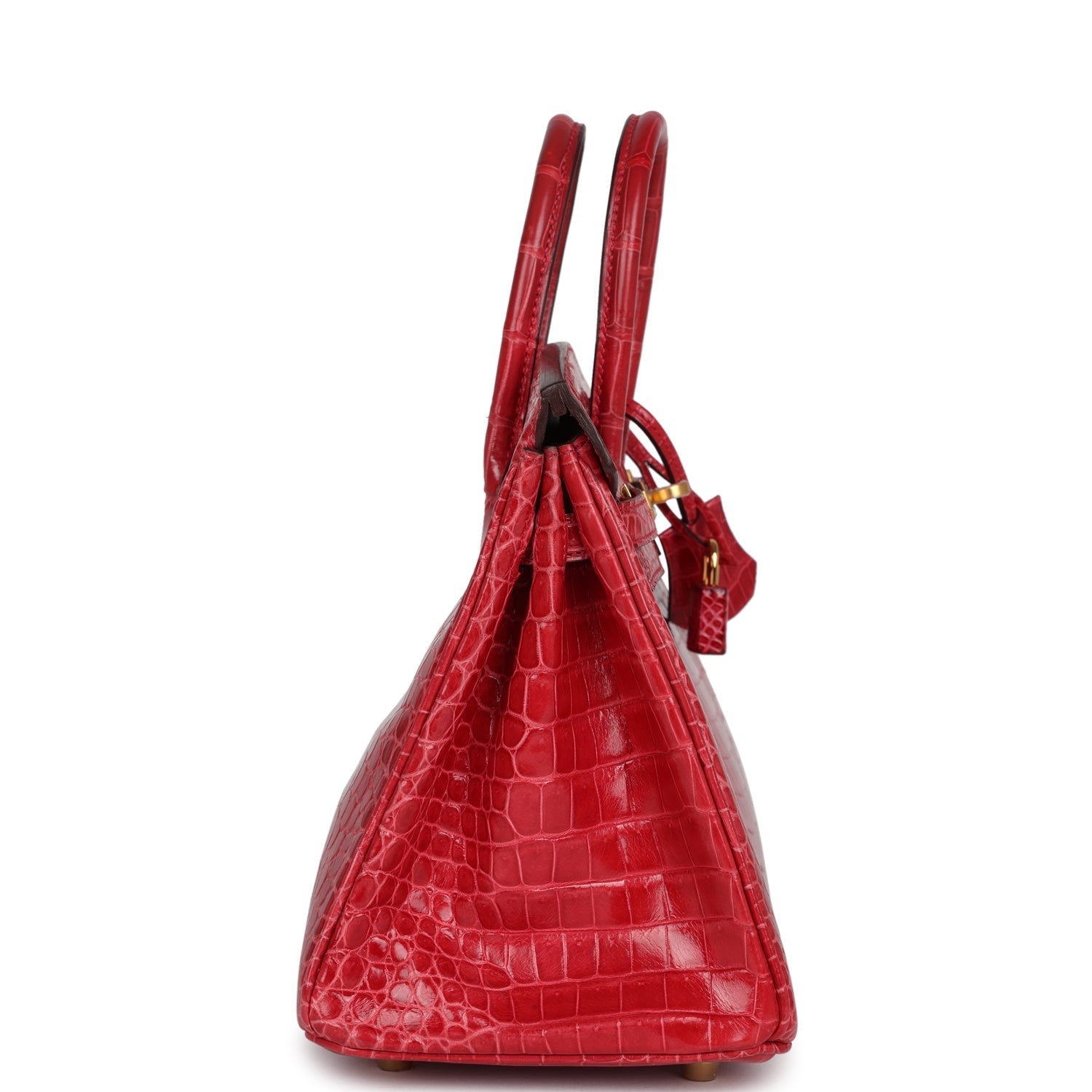 Hermes Birkin 25 Braise Shiny Porosus Crocodile Gold Hardware