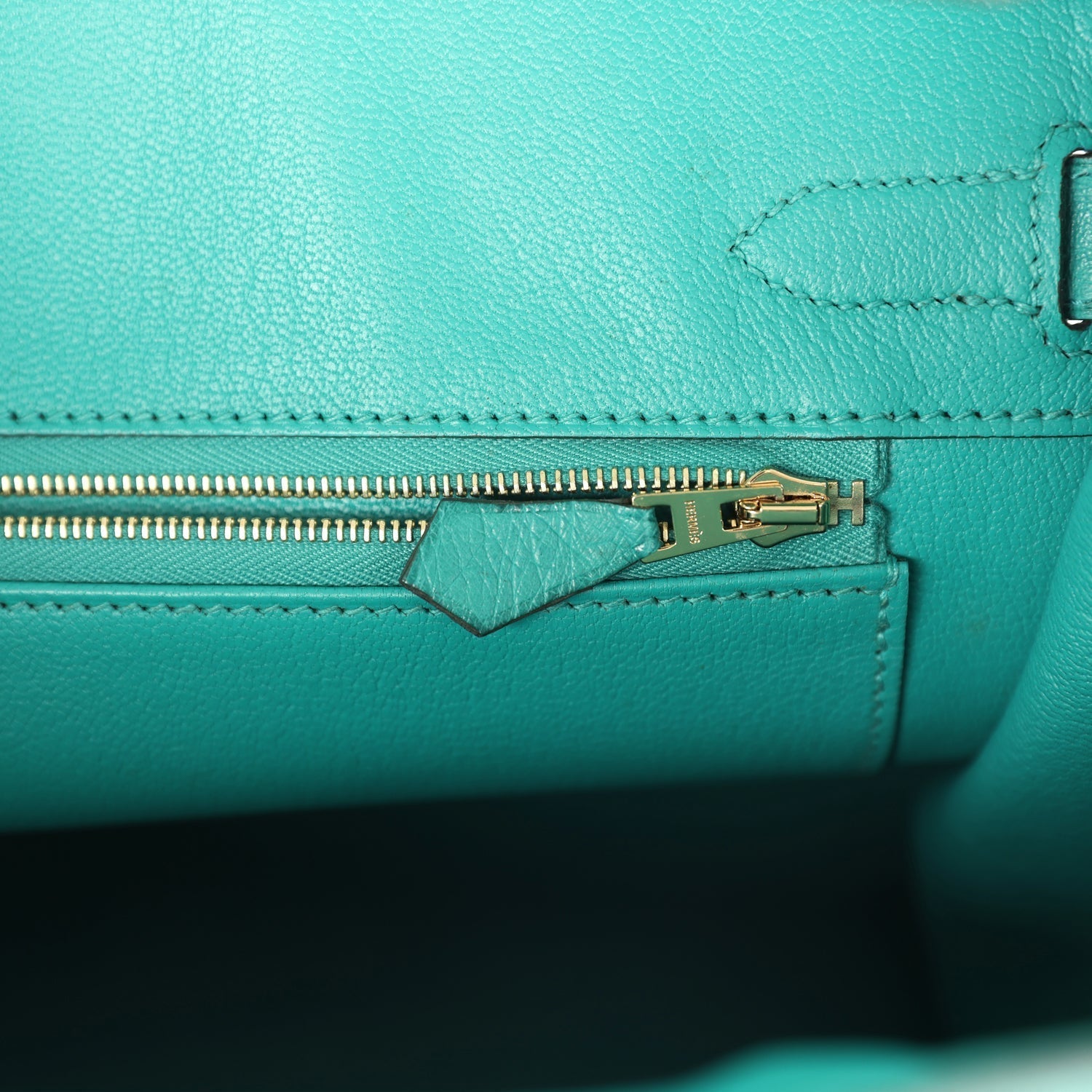 Pre-owned Hermes Birkin 30 Vert Verone Ostrich Gold Hardware