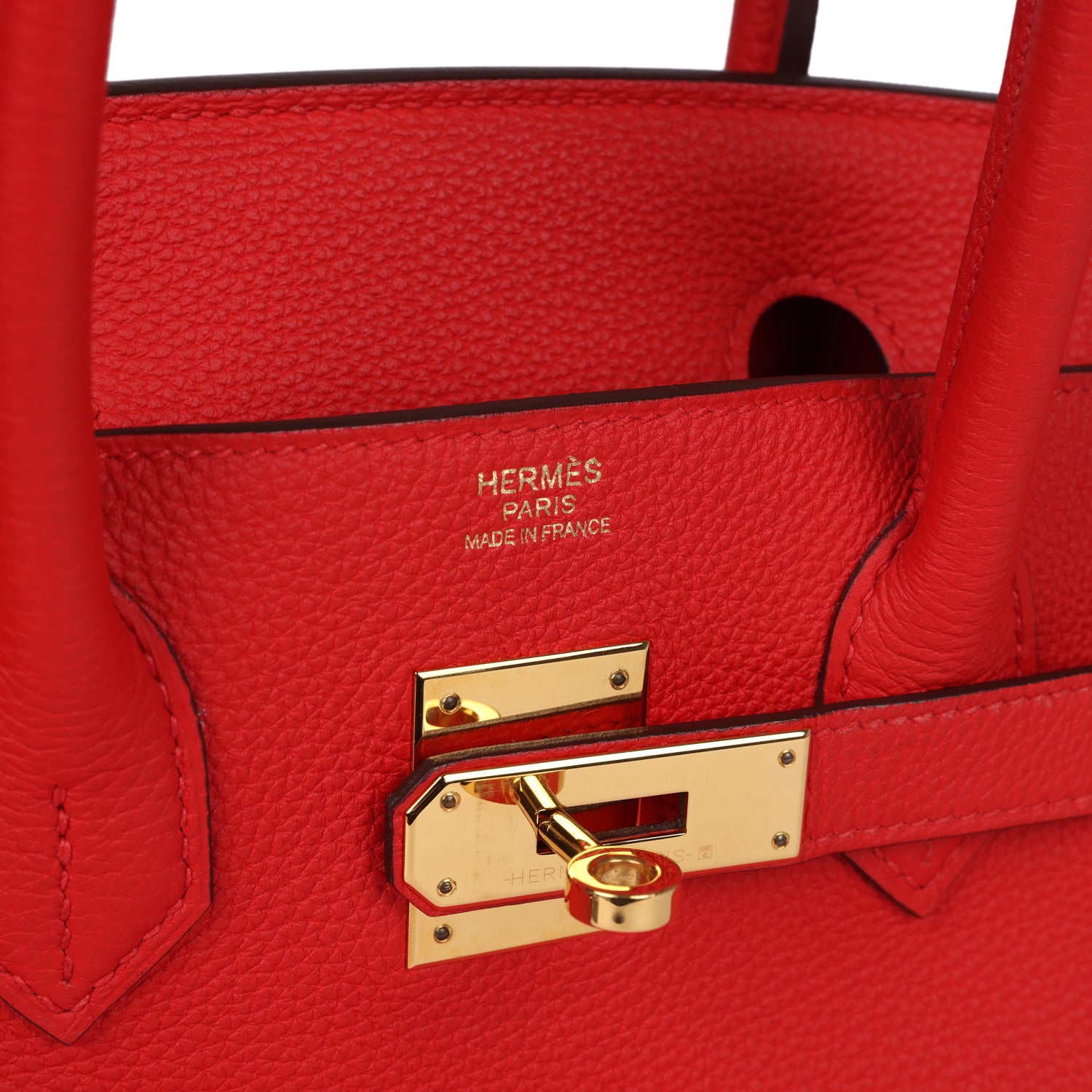 Pre-owned Hermes Birkin 30 Rouge de Coeur Togo Gold Hardware