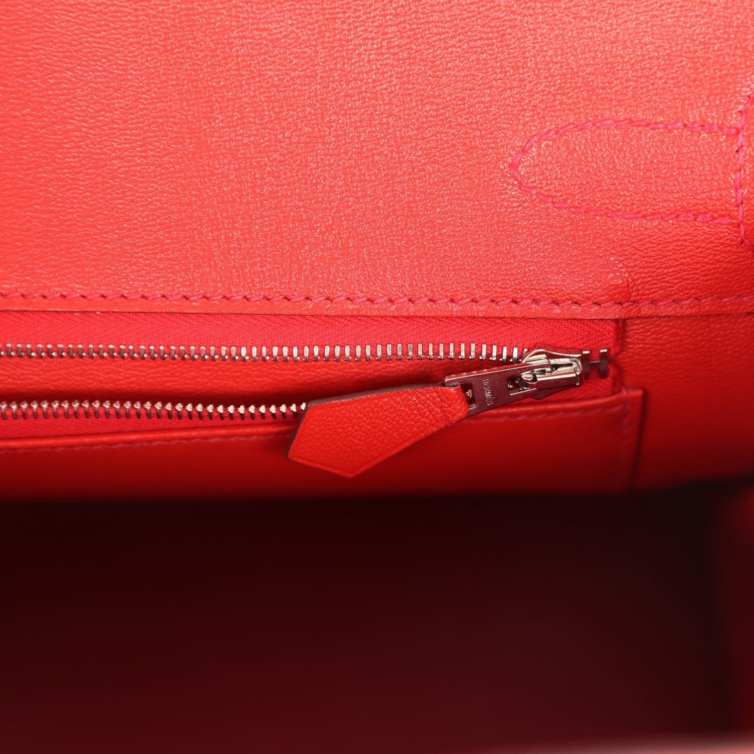 Pre-owned Hermes Birkin 30 Geranium Shiny Niloticus Crocodile Palladium Hardware