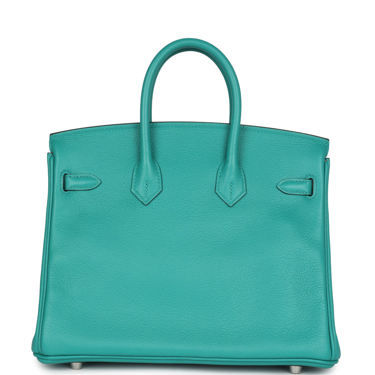 Pre-owned Hermes Birkin 25 Vert Verone Verso Novillo Palladium Hardware