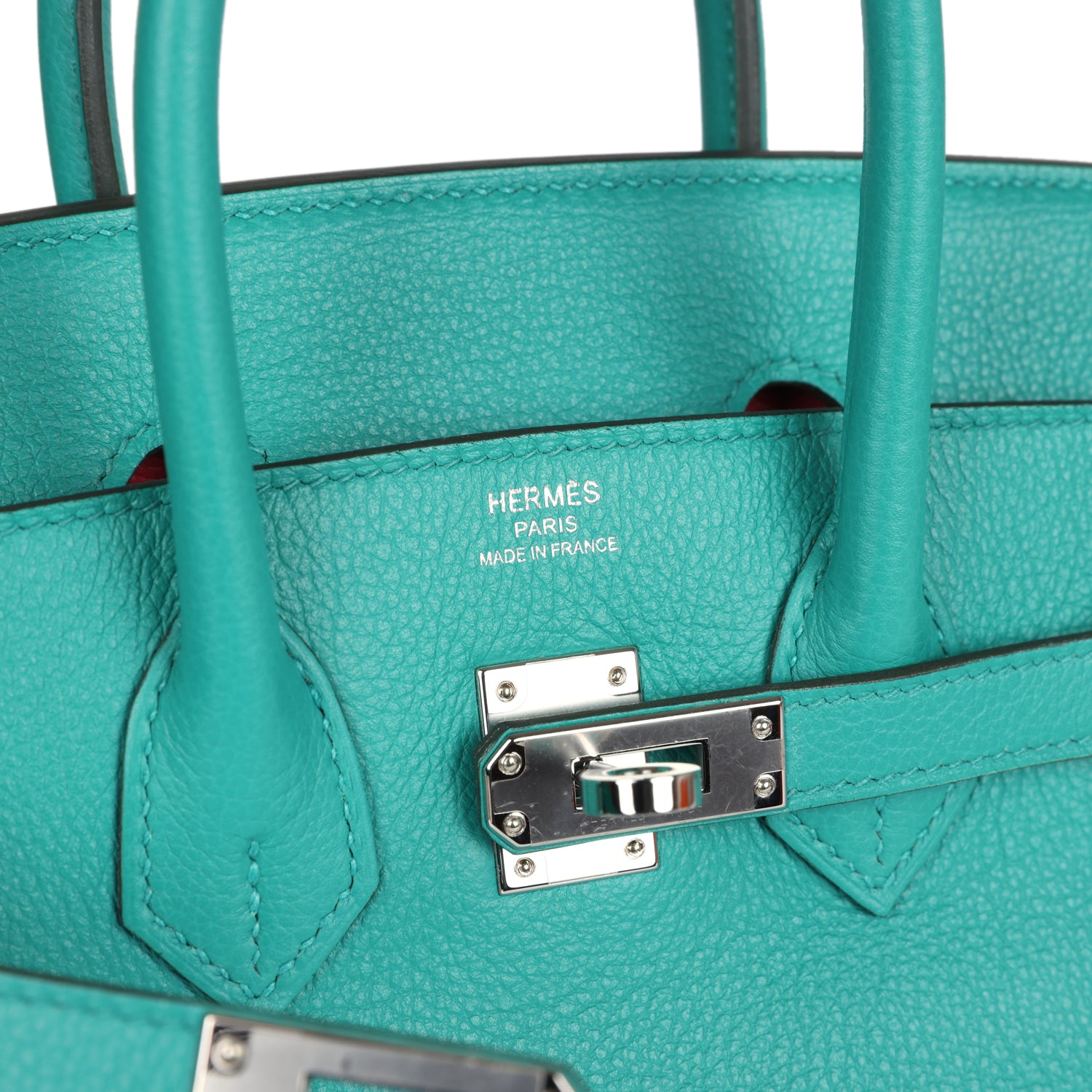 Pre-owned Hermes Birkin 25 Vert Verone Verso Novillo Palladium Hardware