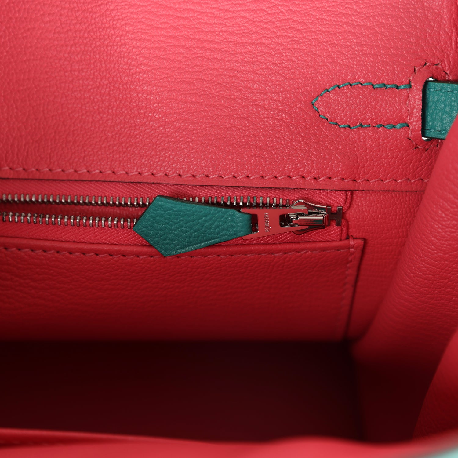 Pre-owned Hermes Birkin 25 Vert Verone Verso Novillo Palladium Hardware