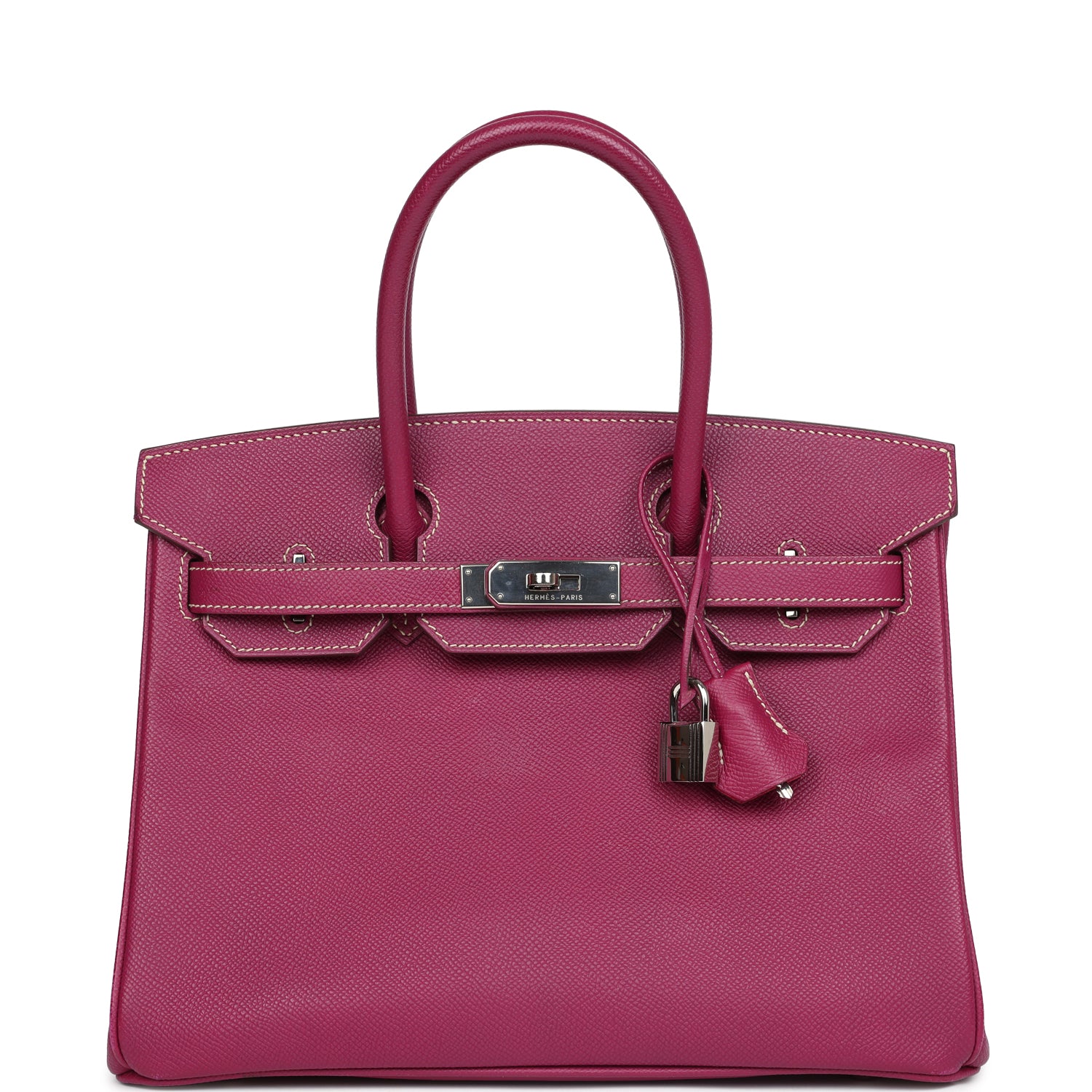 Pre-owned Hermes Birkin 30 Tosca Candy Epsom Palladium Hardware