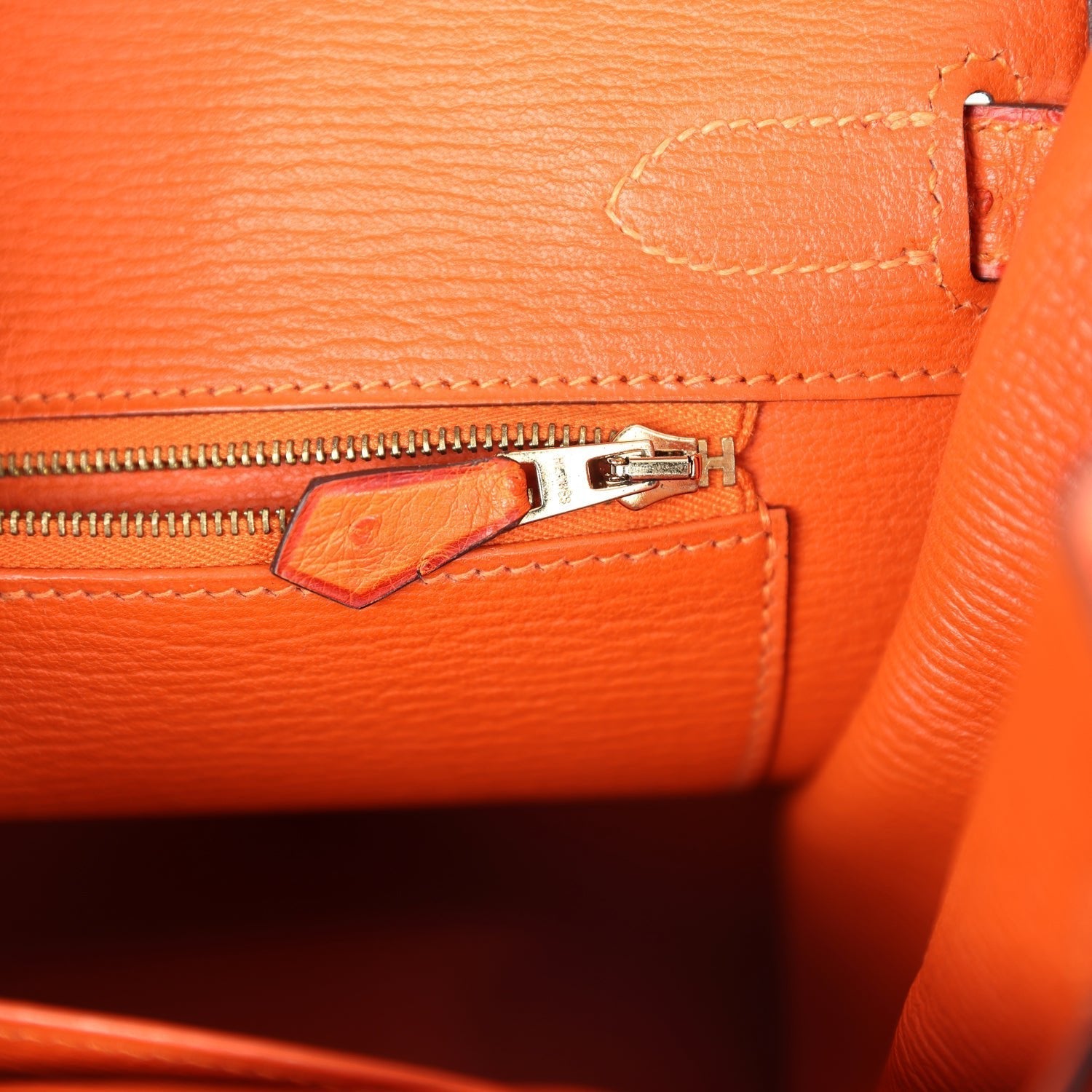 Pre-owned Hermes Special Order (HSS) Birkin 30 Tangerine, Violet and Bougainvillea Ostrich Gold Hardware