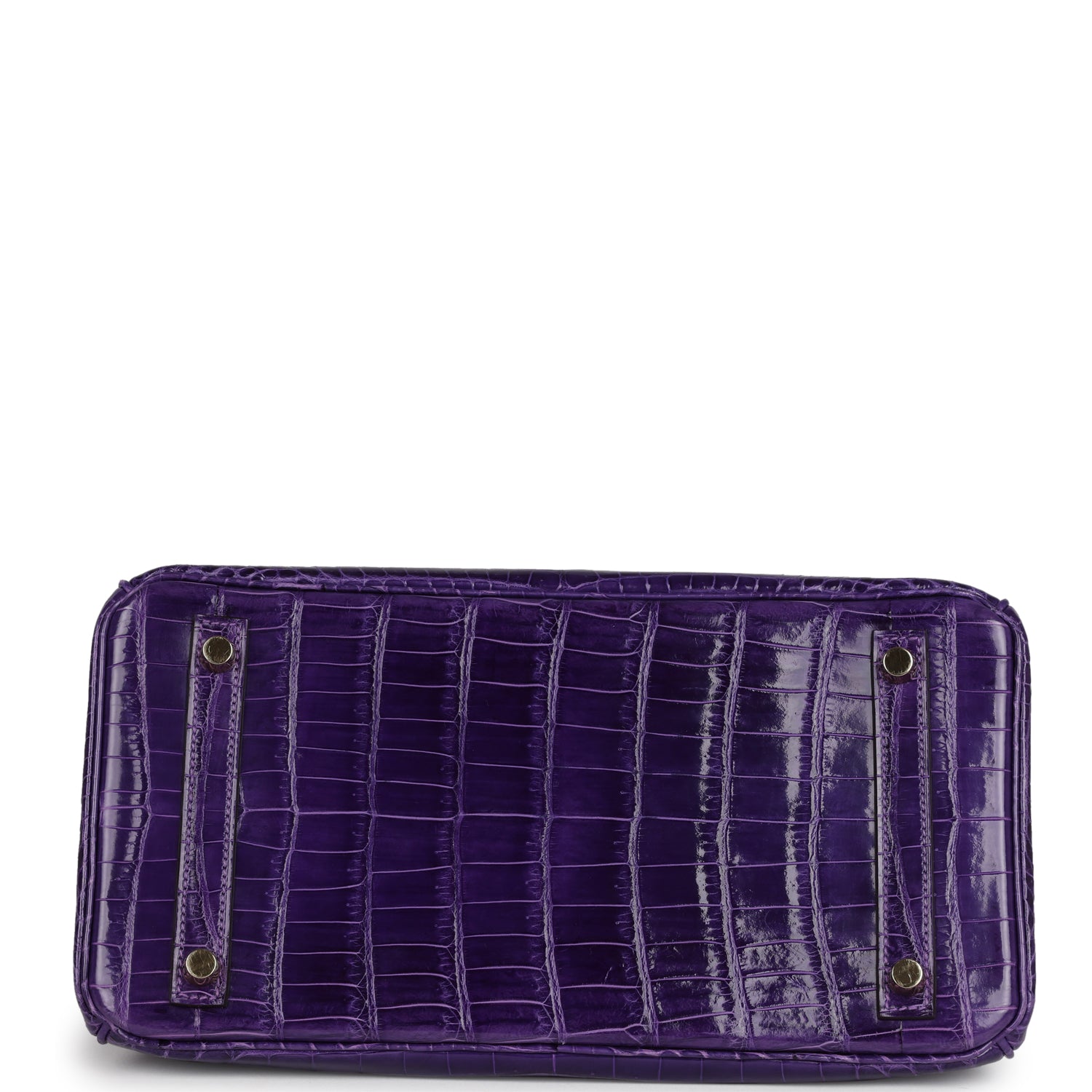 Pre-owned Hermes Birkin 30 Ultraviolet Shiny Niloticus Crocodile Gold Hardware