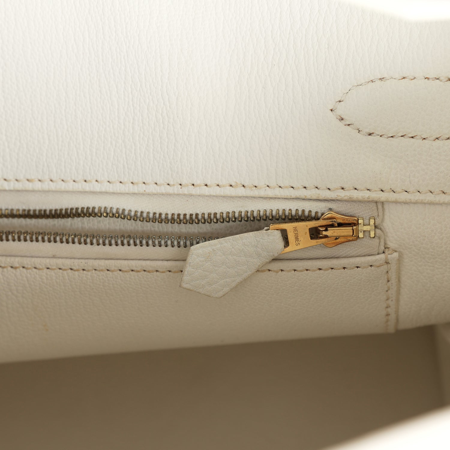 Pre-owned Hermes Birkin 30 White Clemence Gold Hardware