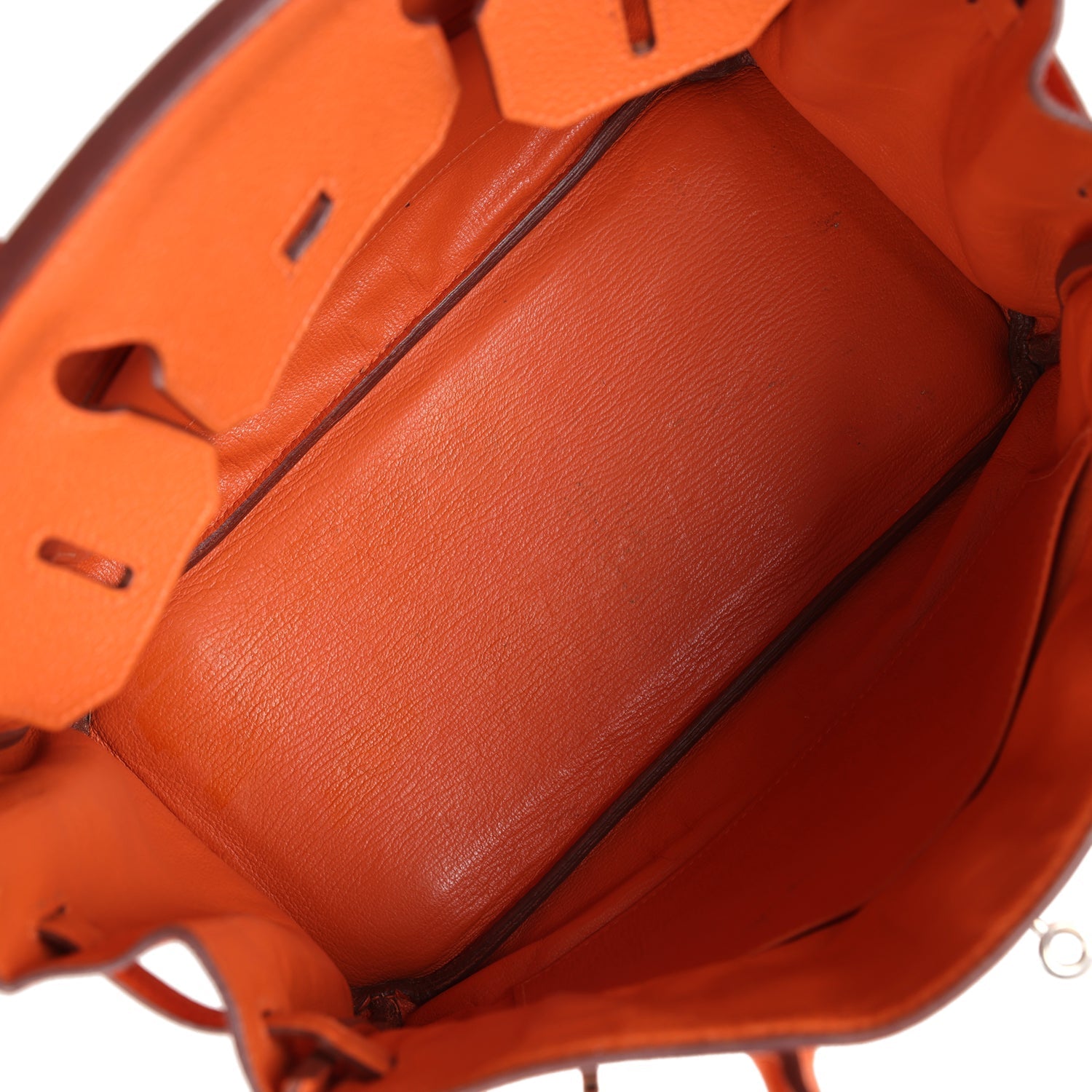 Pre-owned Hermes Birkin 30 Orange Togo Palladium Hardware
