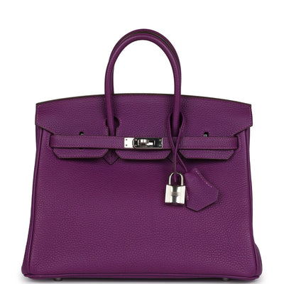 Pre-owned Hermes Special Order (HSS) Birkin 25 Anemone Togo Palladium Hardware