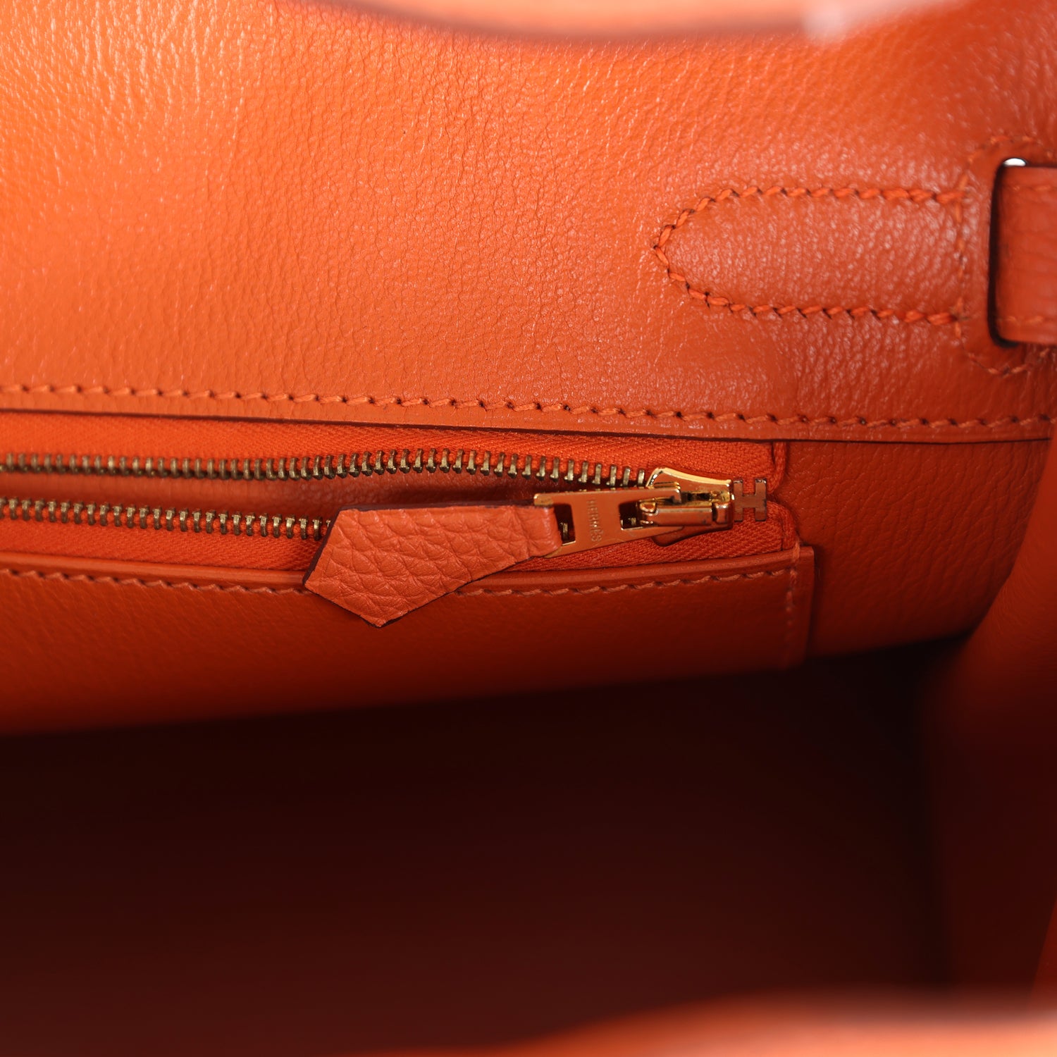 Pre-owned Hermes Birkin 30 Orange Togo Gold Hardware