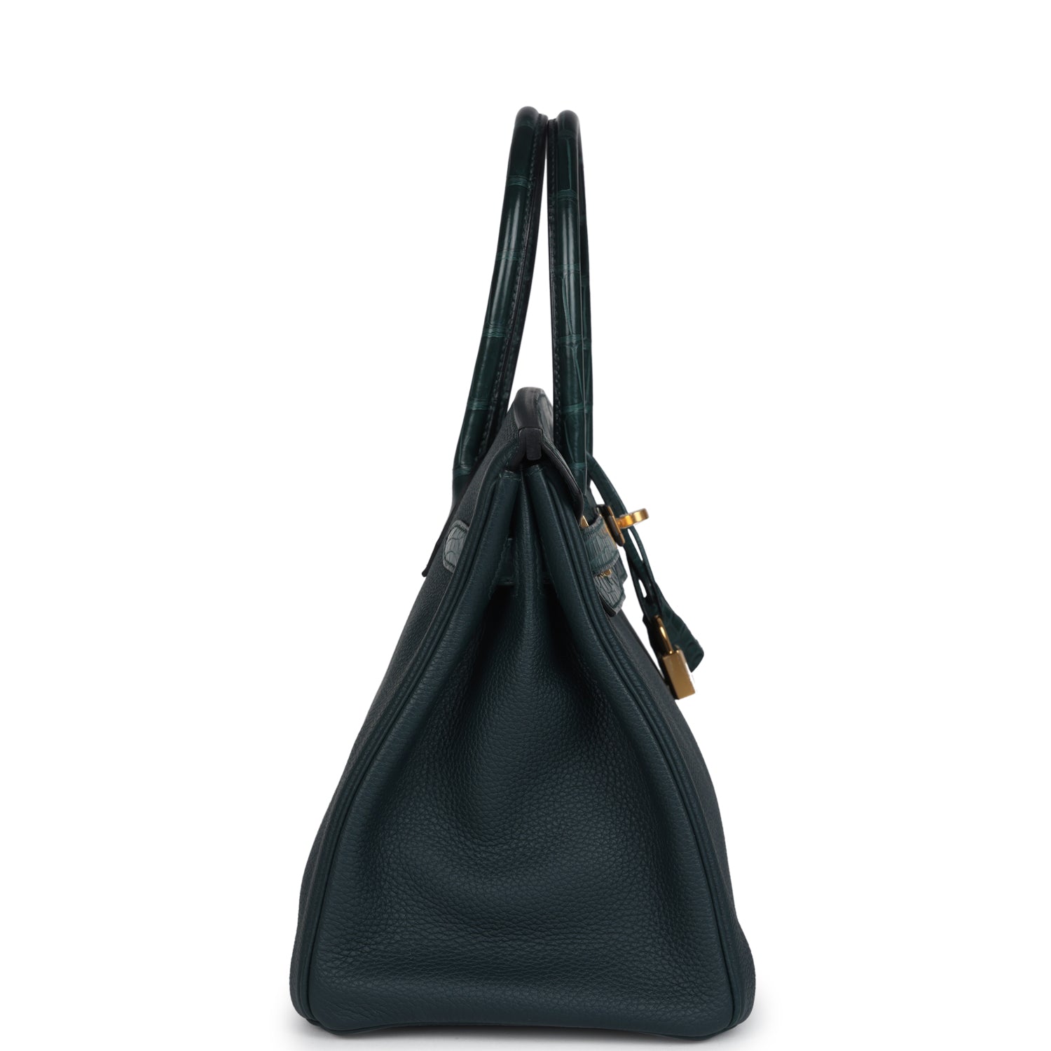 Hermes Birkin 30 Vert Cypress Togo and Matte Alligator Touch Gold Hardware