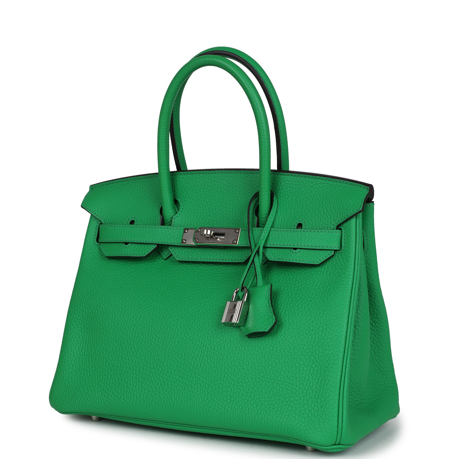 Pre-owned Hermes Birkin 30 Bambou Clemence Palladium Hardware